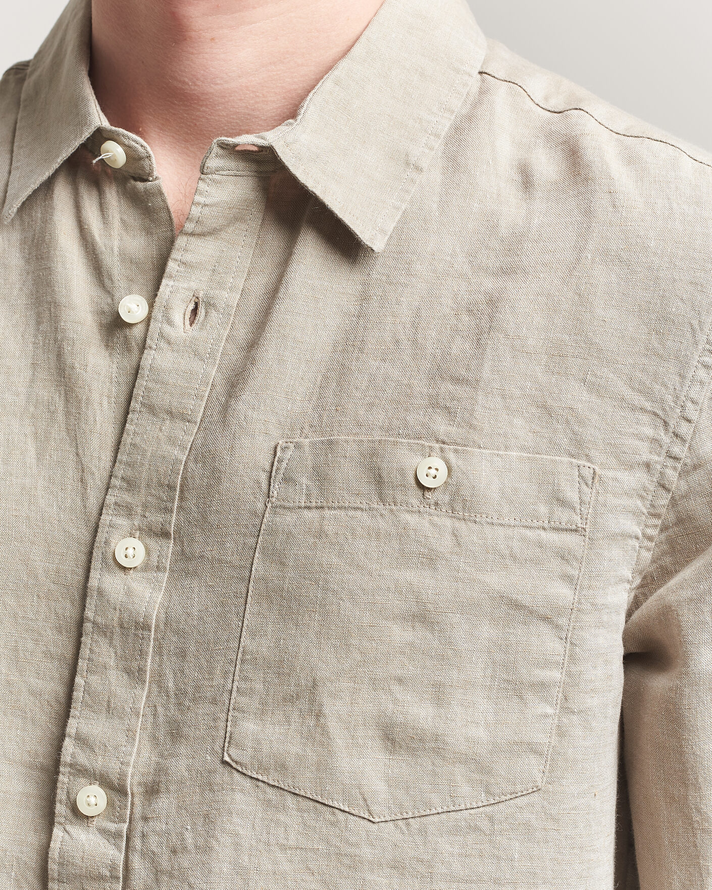Heren | Overhemden | KnowledgeCotton Apparel | Regular Linen Shirt Twill