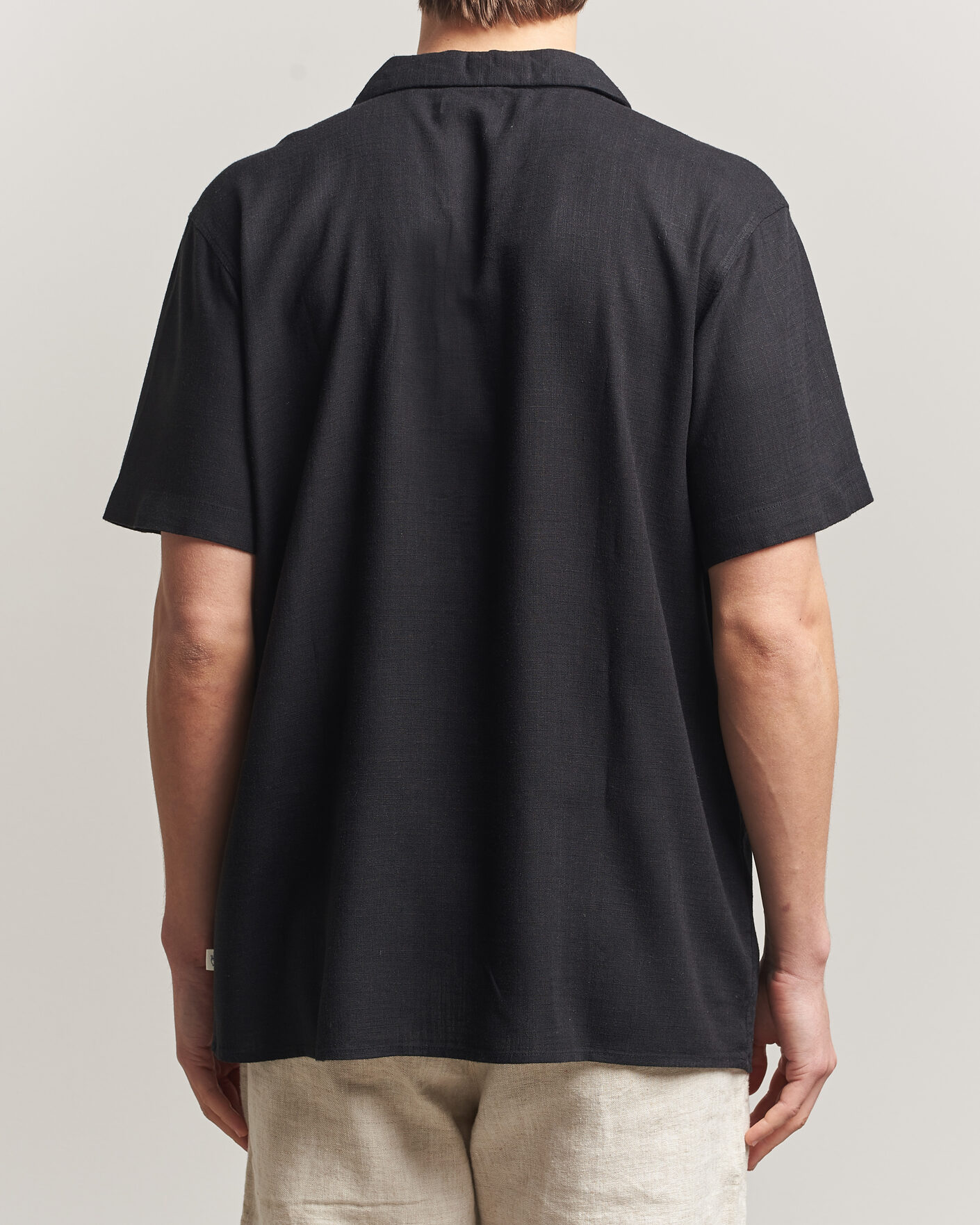 Heren | Overhemden | KnowledgeCotton Apparel | Linen/Lyocell Resort Shirt Black