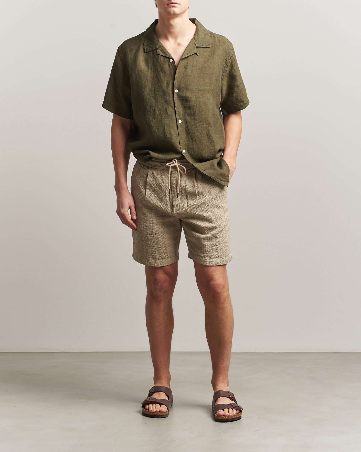 Heren | Korte broek | KnowledgeCotton Apparel | Structured Cotton Dobby Shorts Twill