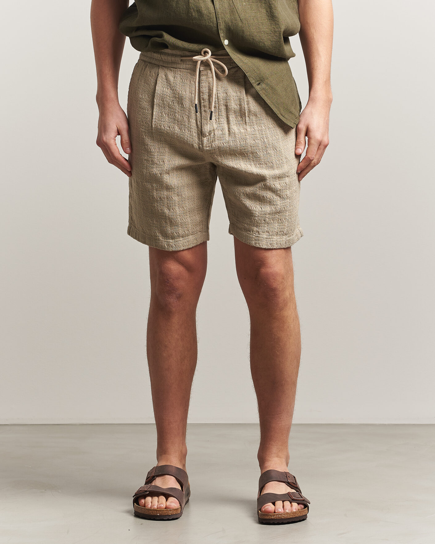Heren | Korte broek | KnowledgeCotton Apparel | Structured Cotton Dobby Shorts Twill
