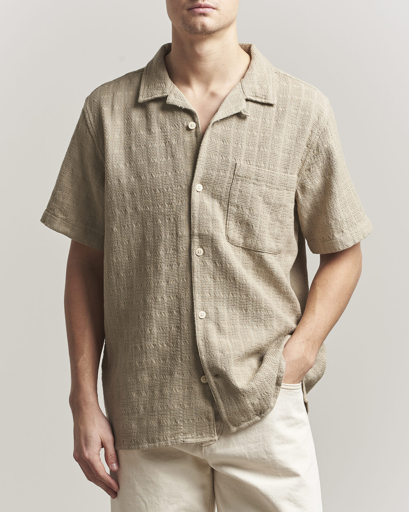 Heren | Overhemden | KnowledgeCotton Apparel | Structured Cotton Dobby Shirt Twill