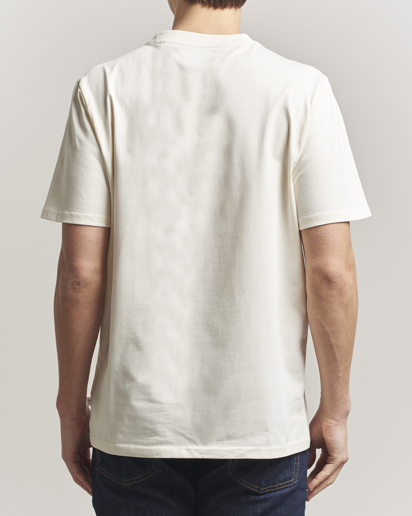 Heren | T-shirts | KnowledgeCotton Apparel | Chest Print T-Shirt Egret