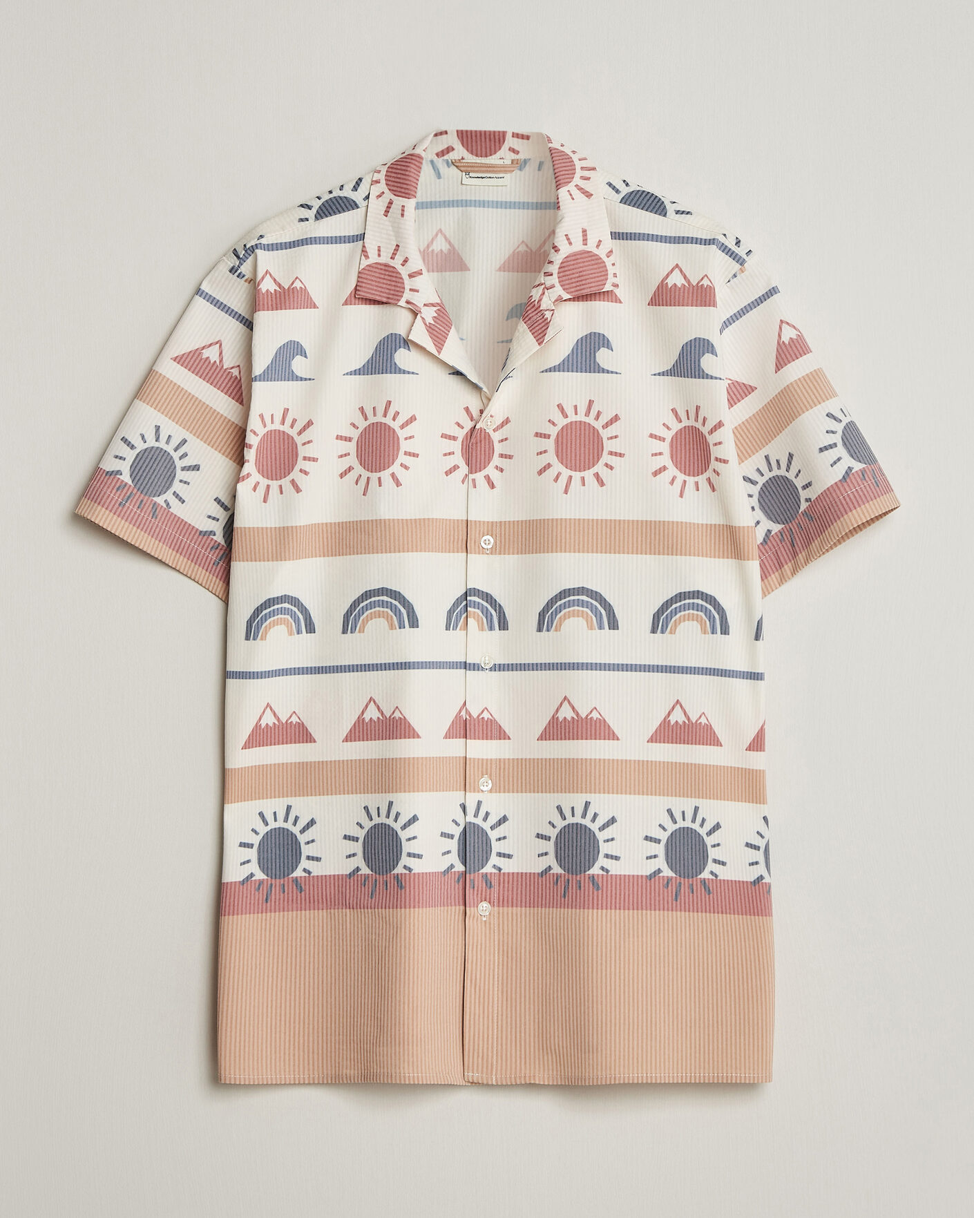 Heren | Overhemden | KnowledgeCotton Apparel | Relaxed Printed AOP Short Sleeve Shirt Multi