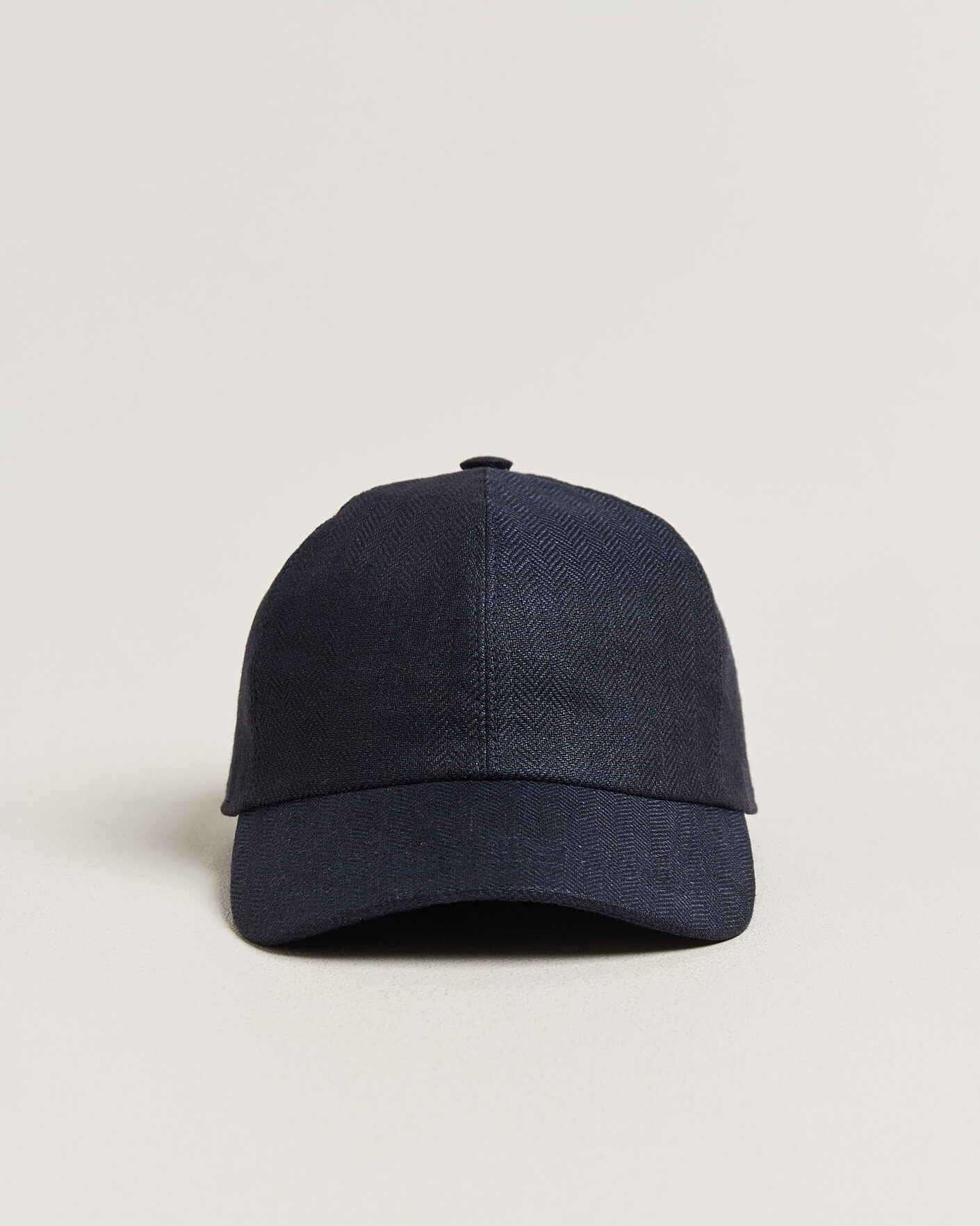 Heren | Hoeden en petten | Wigéns | Baseball Linen Herringbone Cap Navy