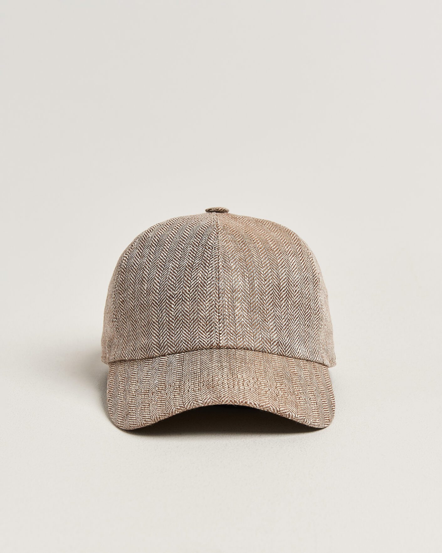 Heren | Hoeden en petten | Wigéns | Baseball Linen Herringbone Cap Brown
