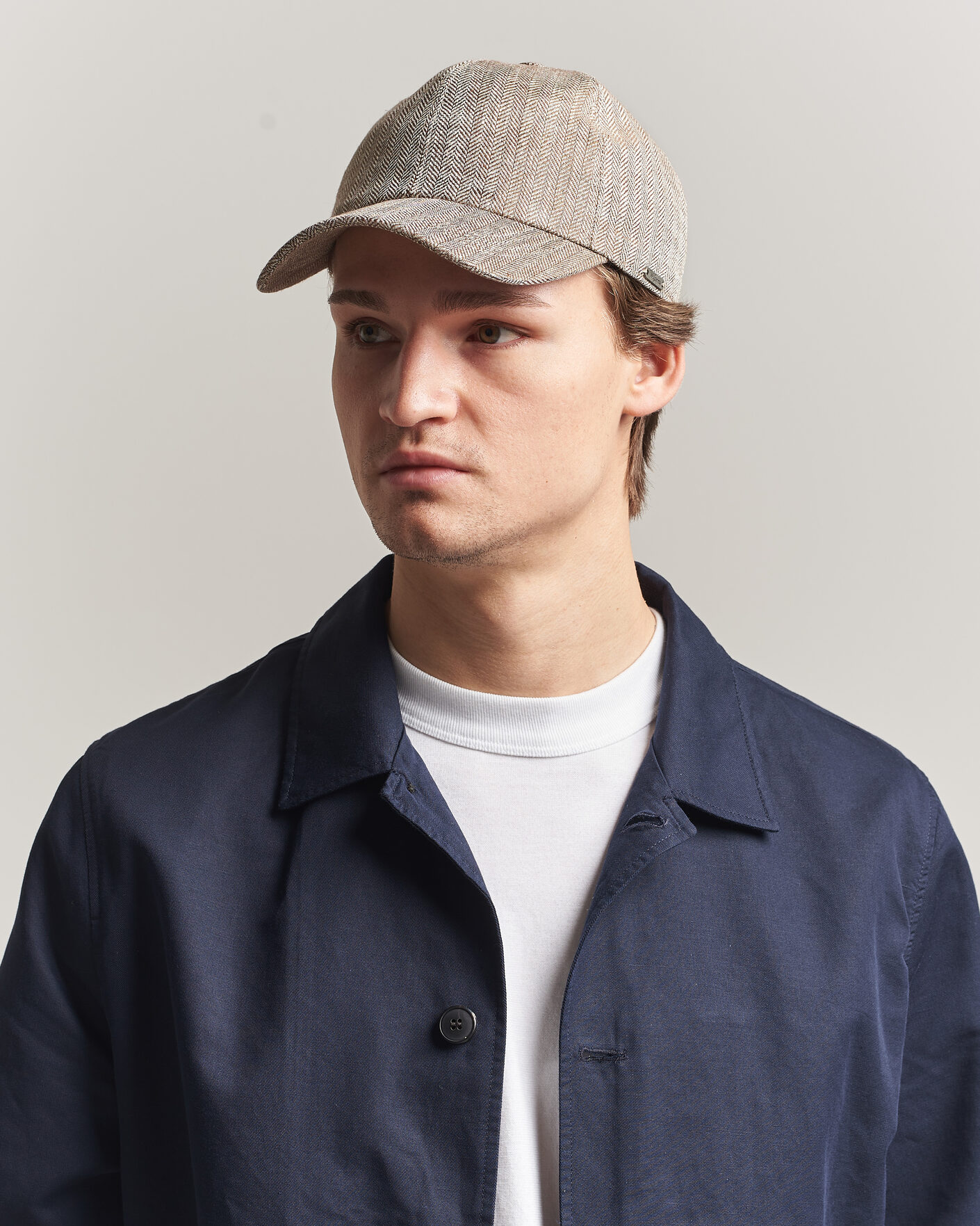 Heren | Hoeden en petten | Wigéns | Baseball Linen Herringbone Cap Brown