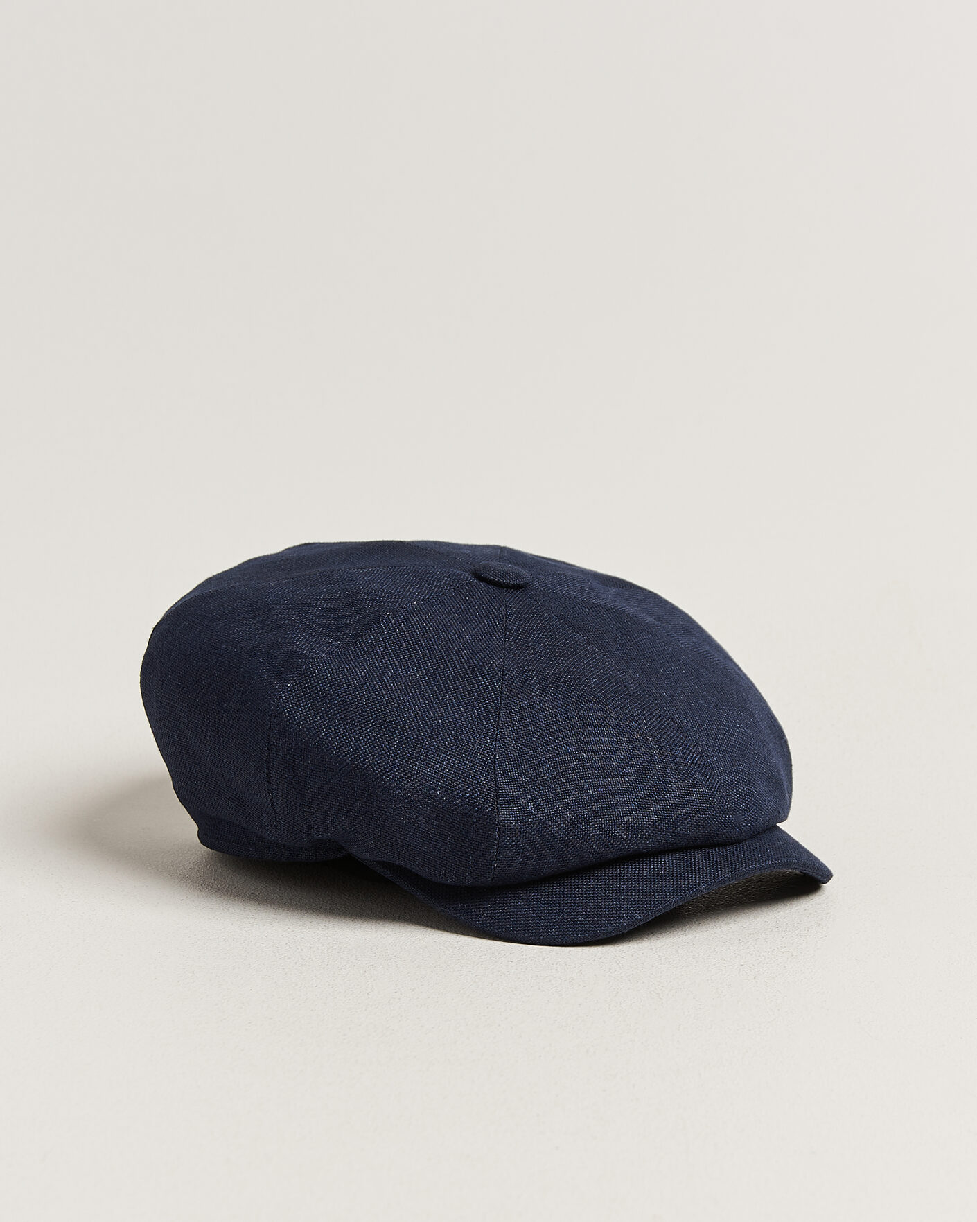 Heren | Hoeden en petten | Wigéns | Newsboy Retro Hopsack Linen Cap Navy
