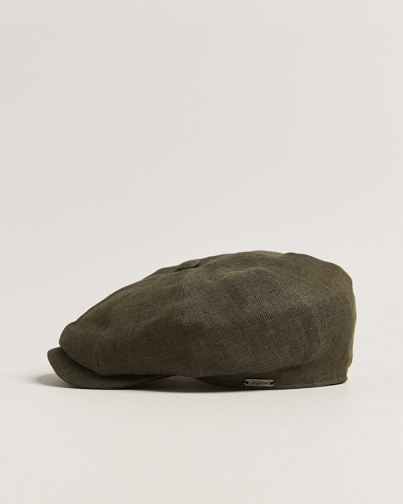 Heren | Hoeden en petten | Wigéns | Newsboy Retro Hopsack Linen Cap Dark Olive