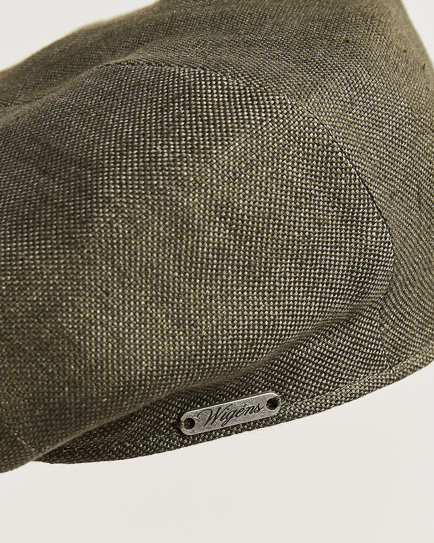 Heren | Hoeden en petten | Wigéns | Newsboy Retro Hopsack Linen Cap Dark Olive