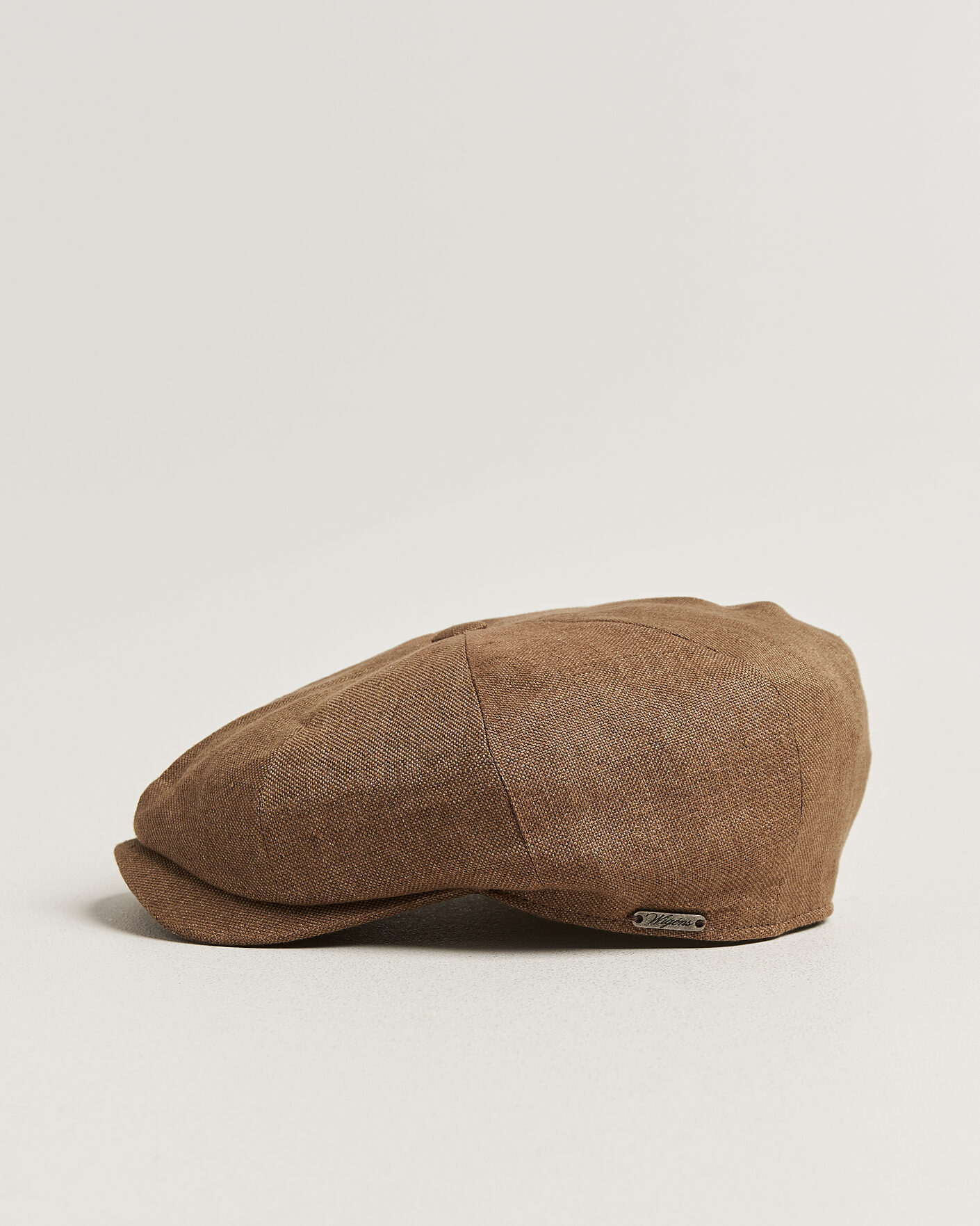 Heren | Hoeden en petten | Wigéns | Newsboy Retro Hopsack Linen Cap Light Brown