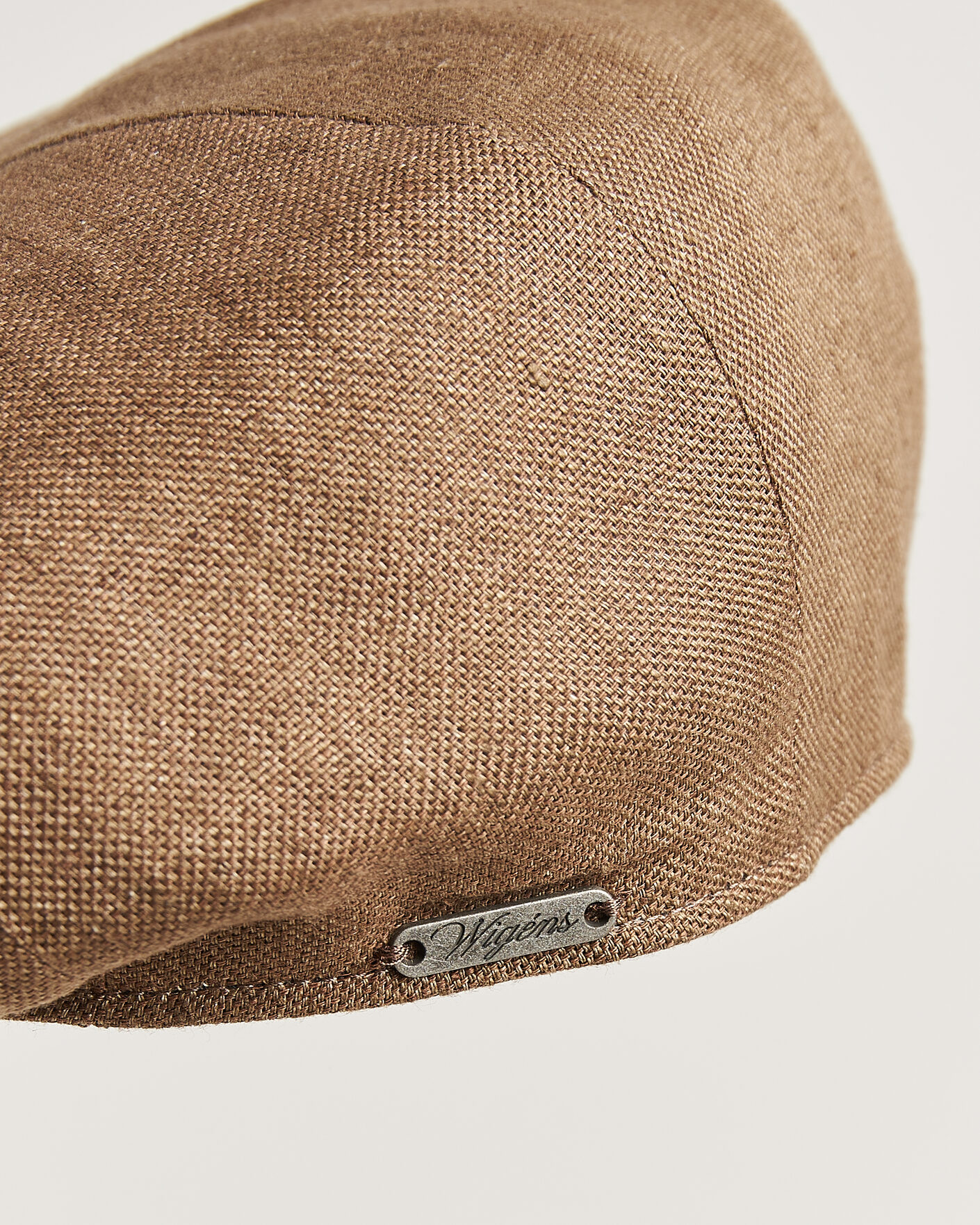 Heren | Hoeden en petten | Wigéns | Newsboy Retro Hopsack Linen Cap Light Brown