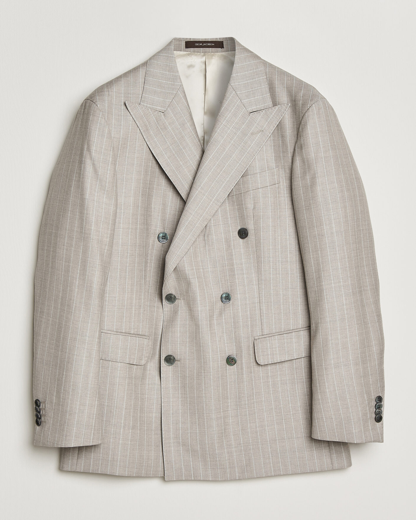 Heren | Blazers | Oscar Jacobson | Richard Striped Wool Blazer Beige