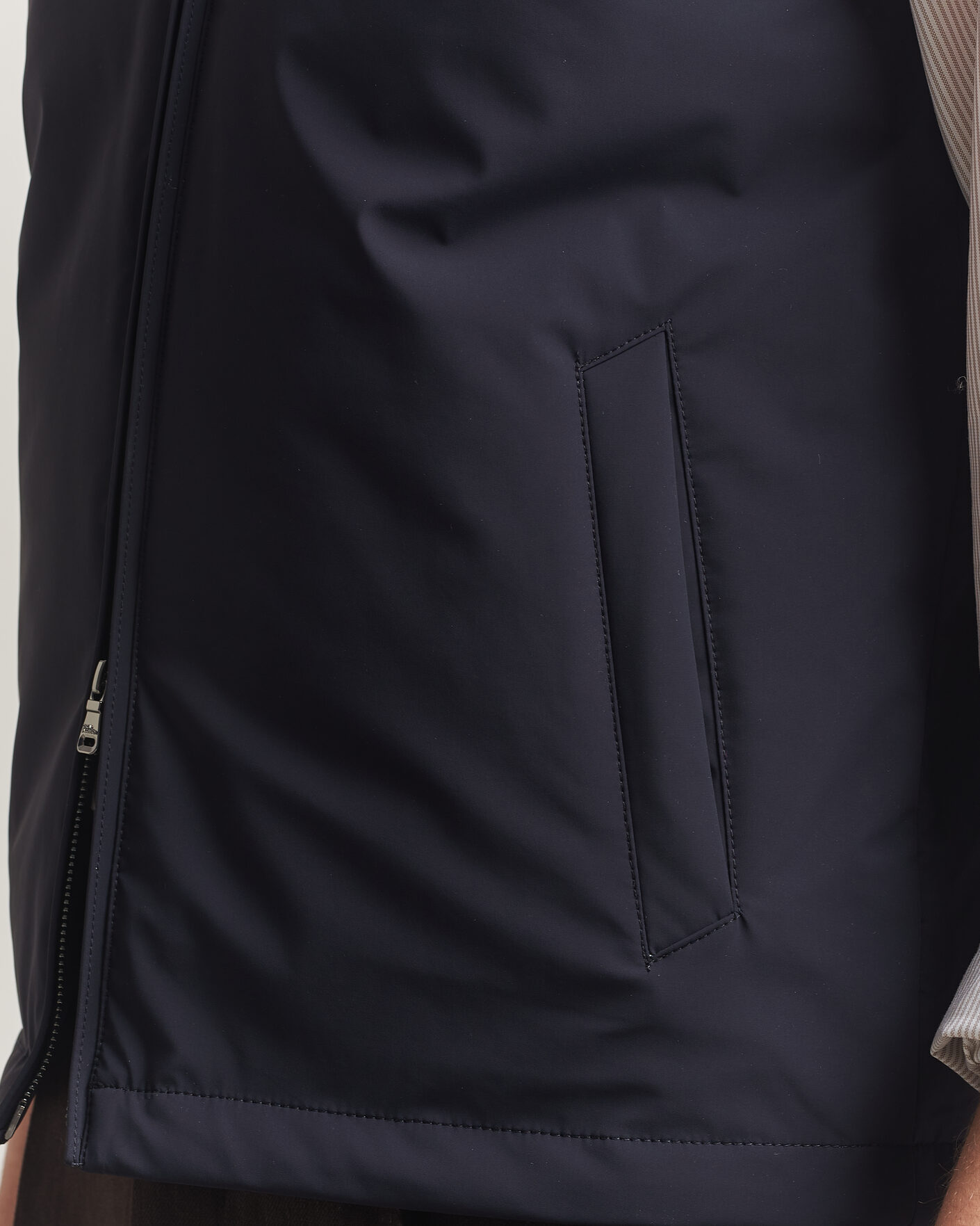 Heren | Gilets | Oscar Jacobson | Light Zipped Waistcoat Navy