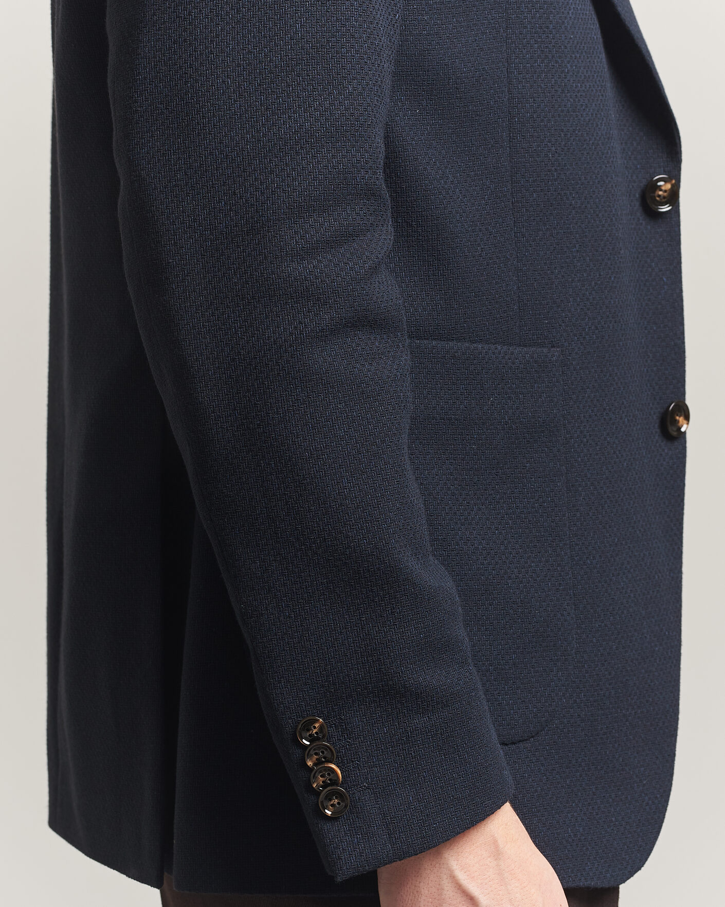Heren | Blazers | Oscar Jacobson | Fogerty Patch Structure Cotton Blazer Navy