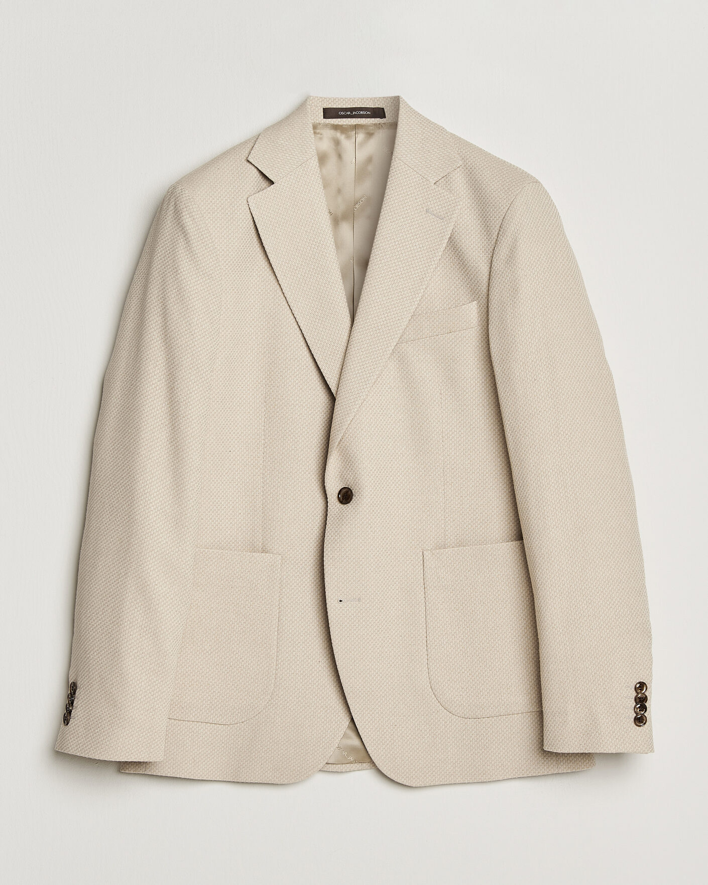 Heren | Blazers | Oscar Jacobson | Fogerty Patch Structure Cotton Blazer Beige