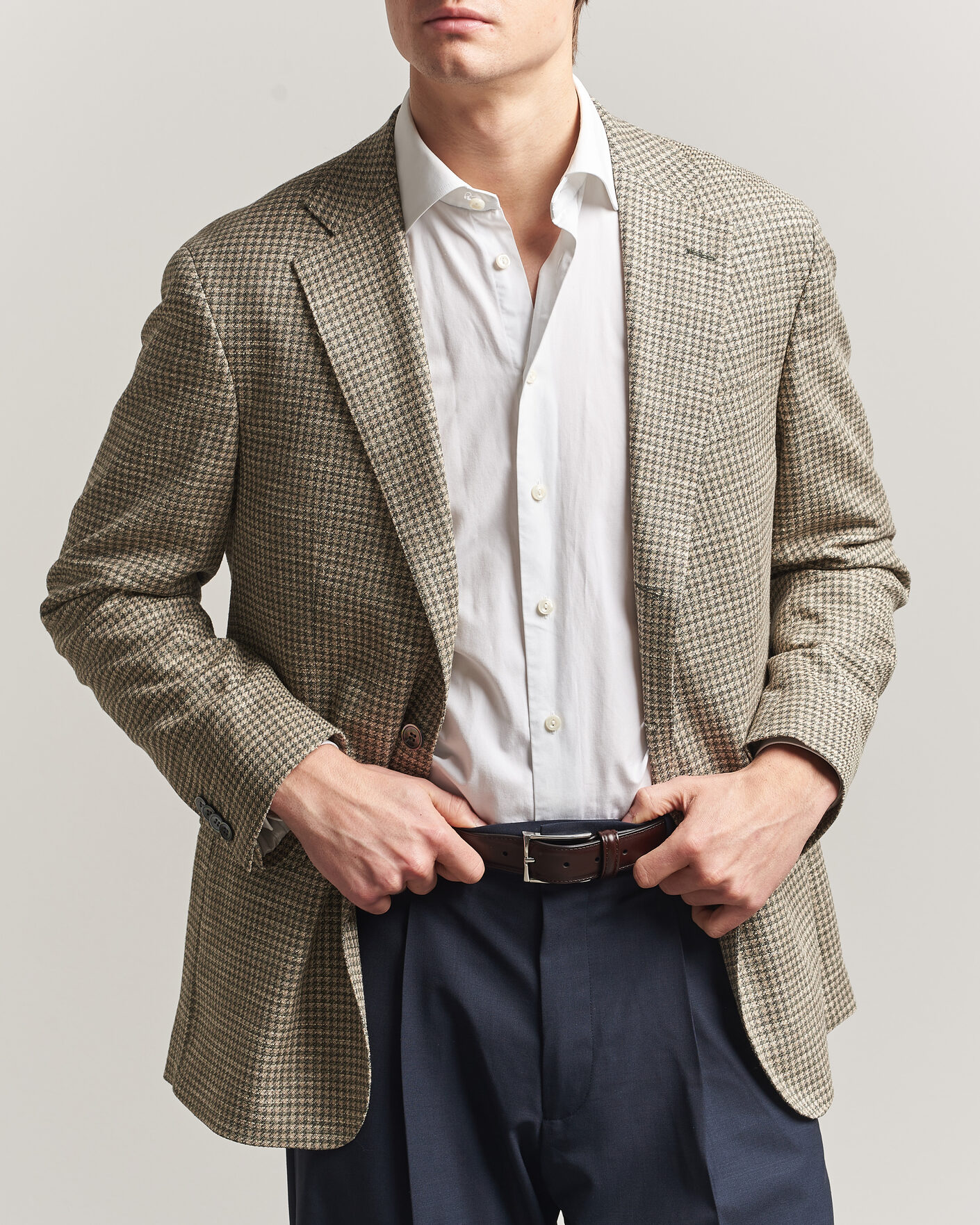 Heren | Blazers | Oscar Jacobson | Robert Wool/Silk/Cotton Blazer Green