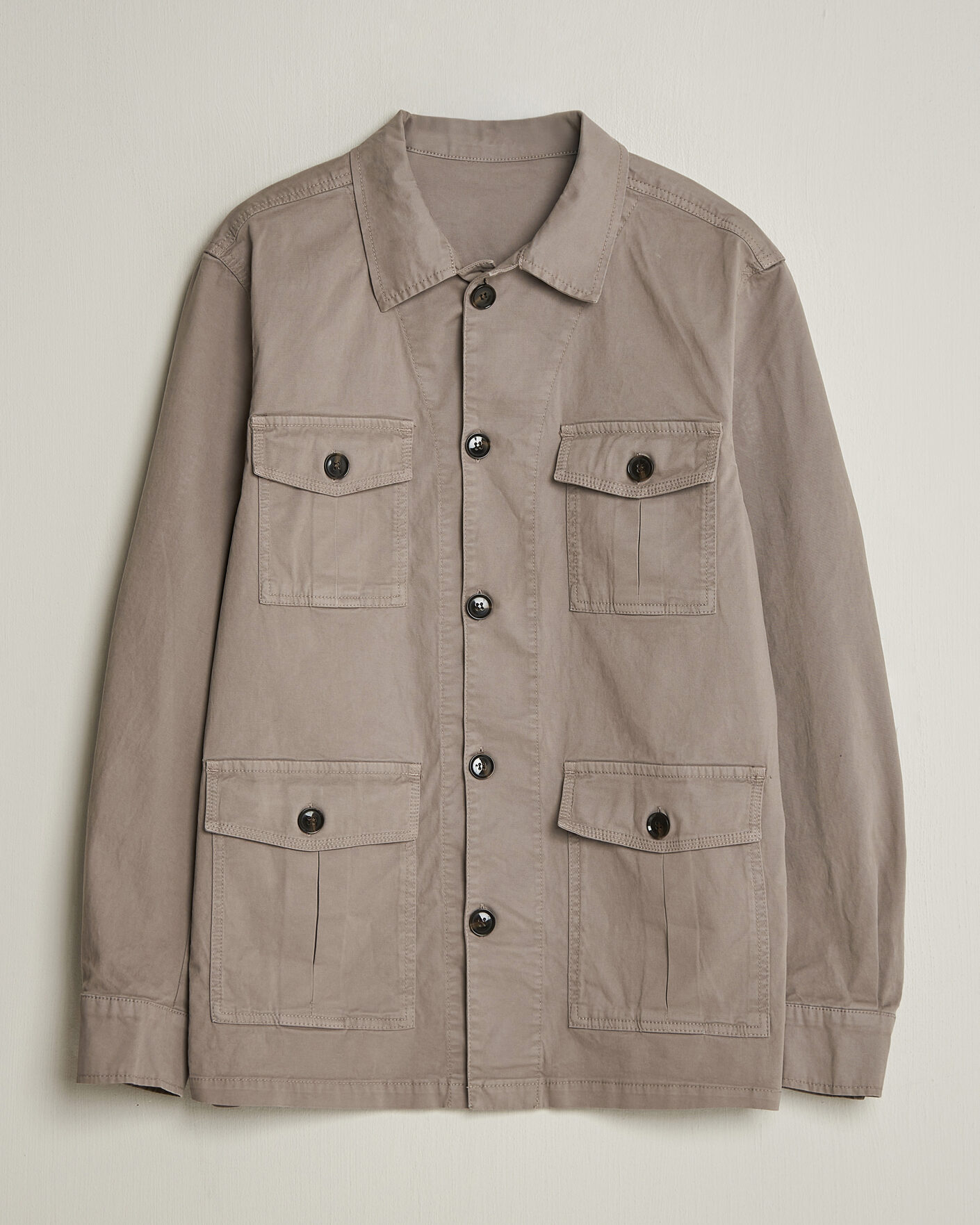 Heren | Overhemden | Oscar Jacobson | Safari Cotton Shirt Jacket Grey