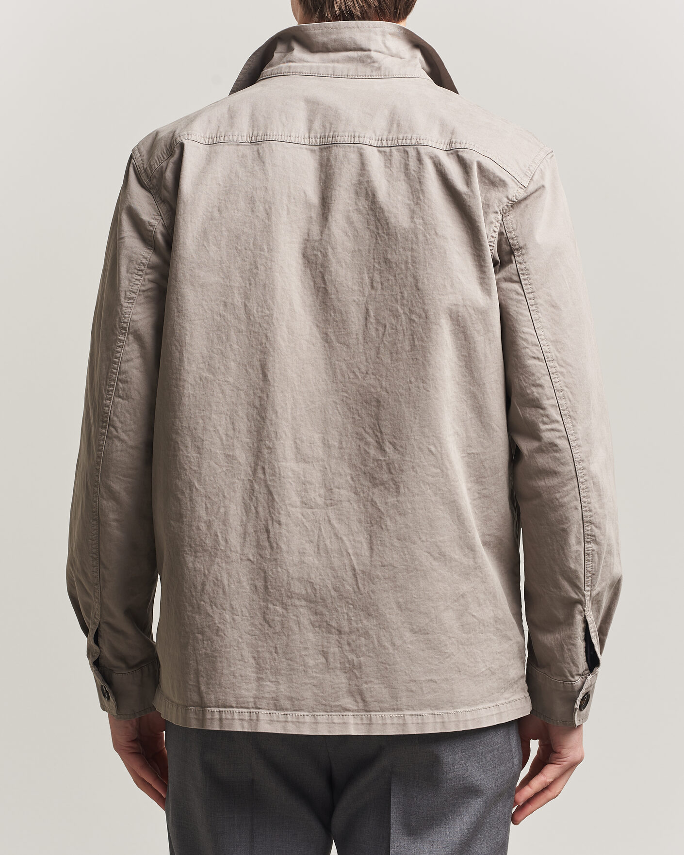 Heren | Overhemden | Oscar Jacobson | Safari Cotton Shirt Jacket Grey