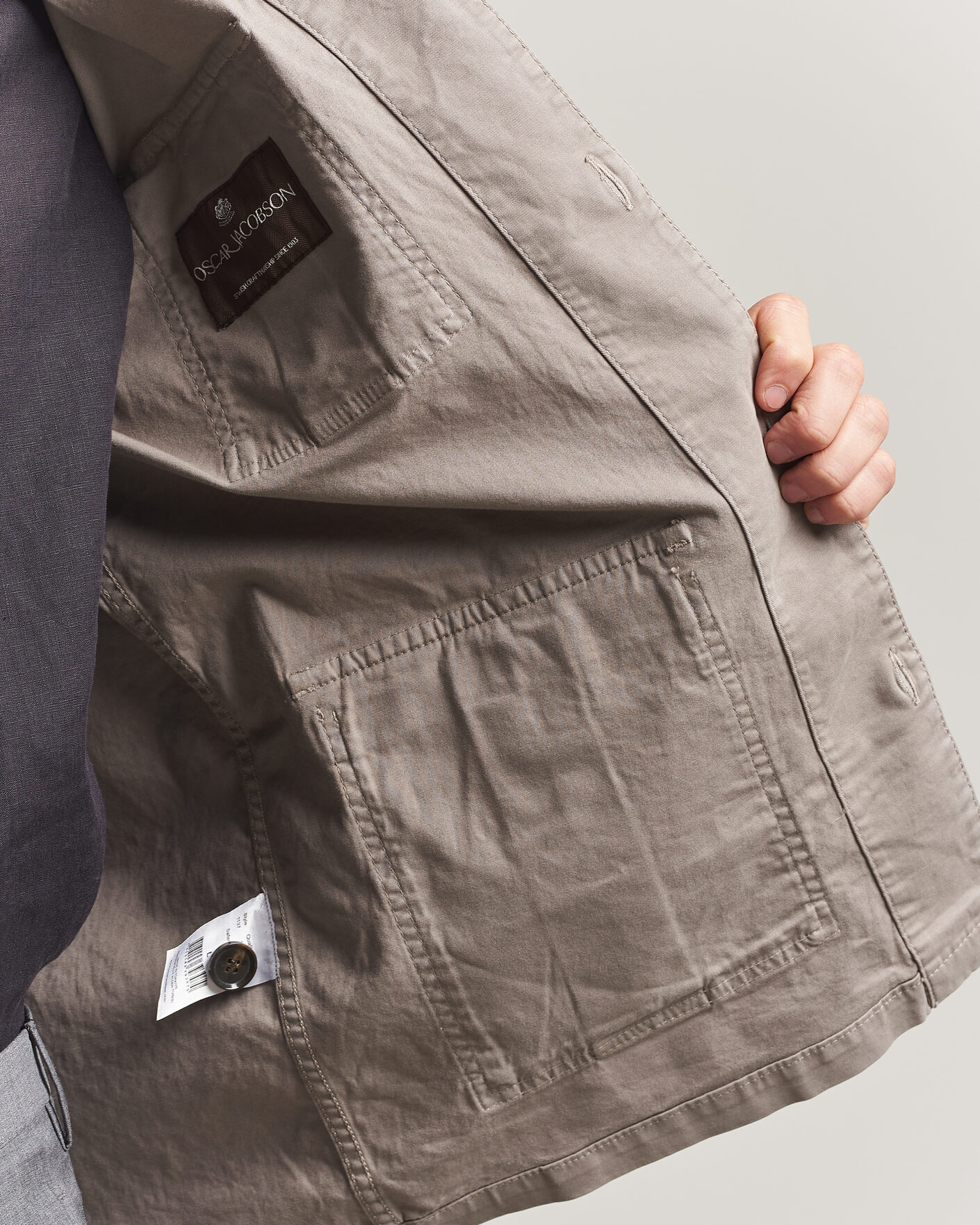 Heren | Overhemden | Oscar Jacobson | Safari Cotton Shirt Jacket Grey