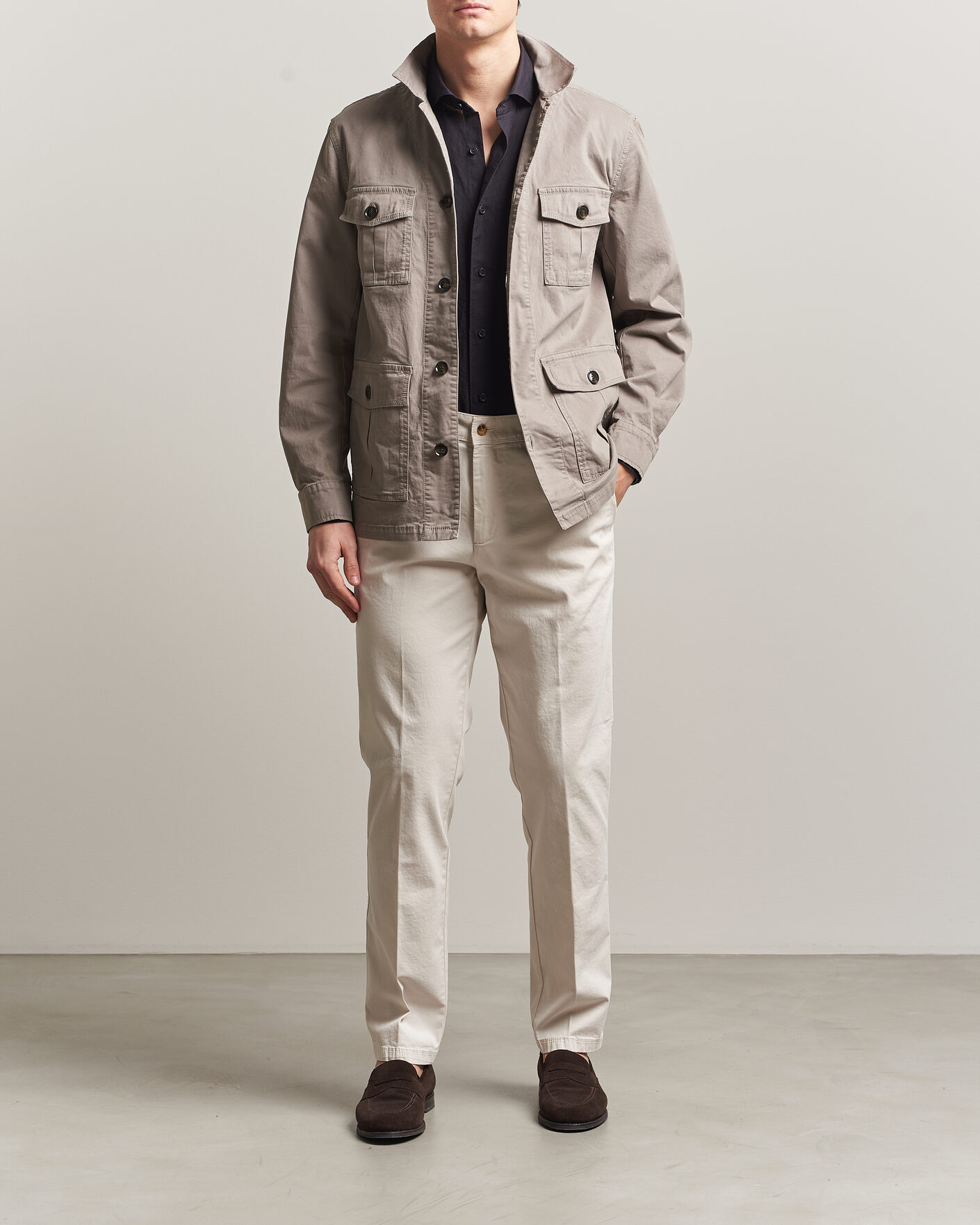 Heren | Broeken | Oscar Jacobson | Danik Cotton Trousers White