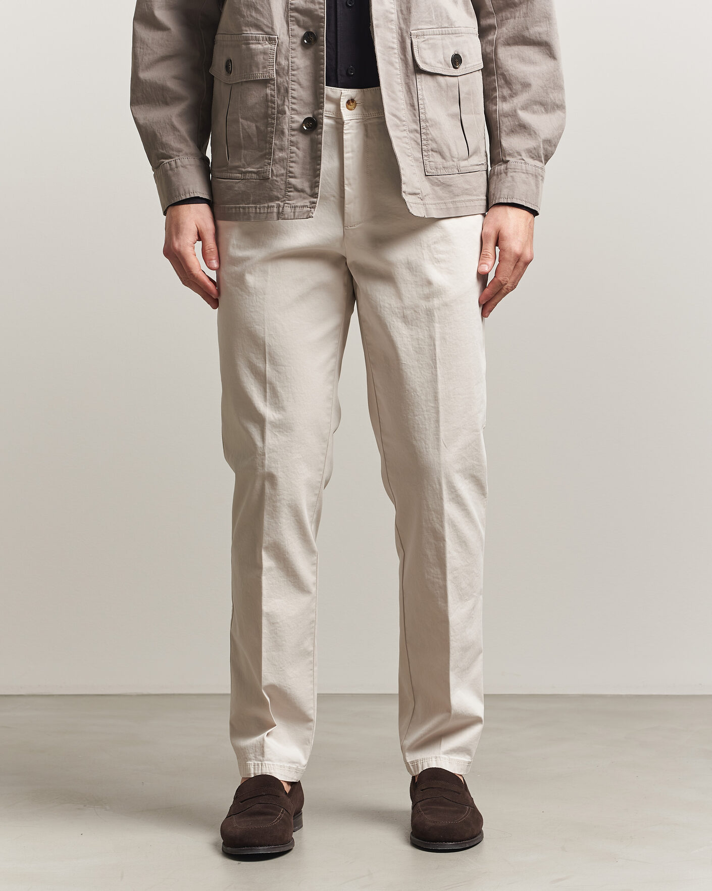 Heren | Broeken | Oscar Jacobson | Danik Cotton Trousers White
