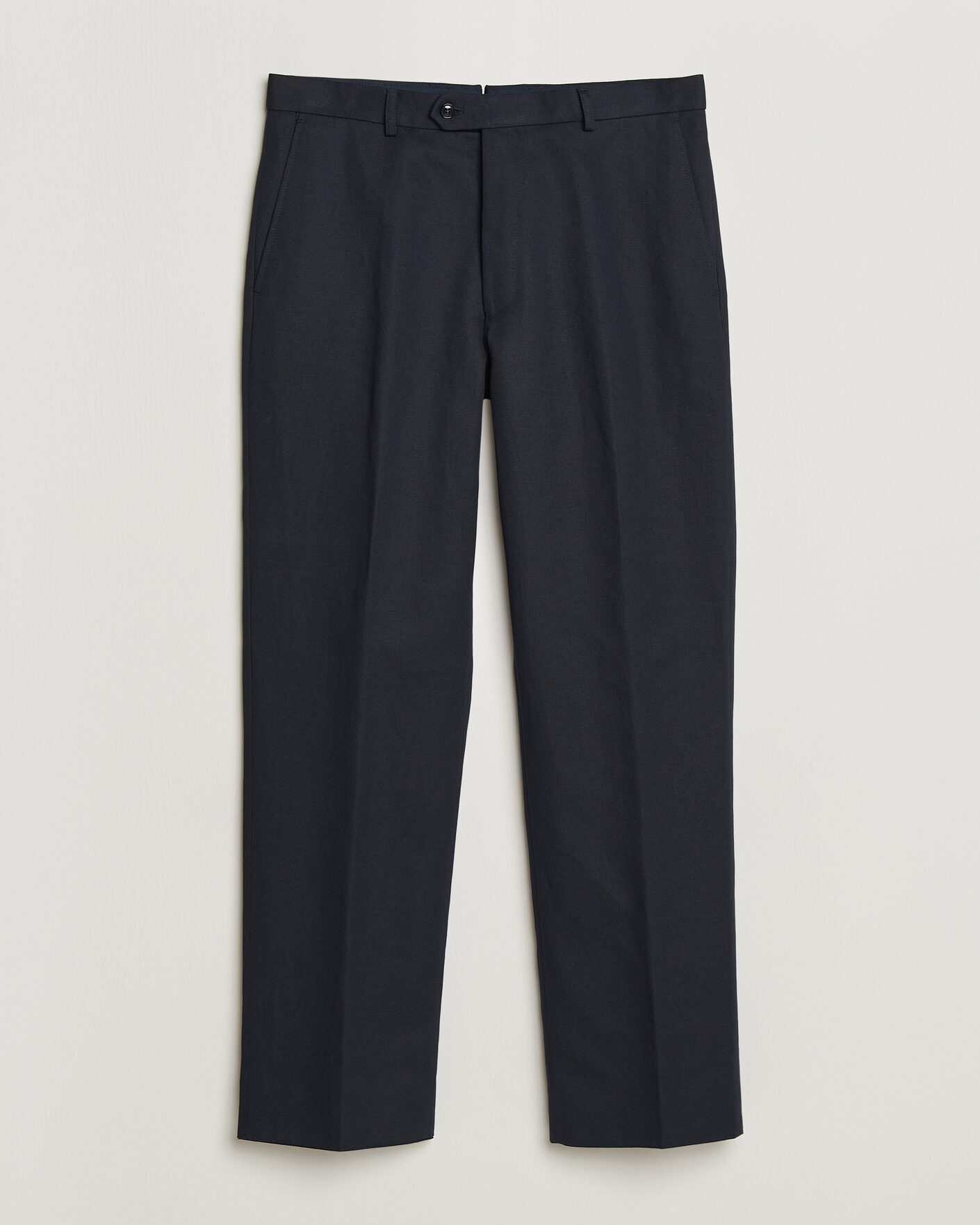 Heren | Broeken | Oscar Jacobson | Del Cotton/Linen Trousers Navy