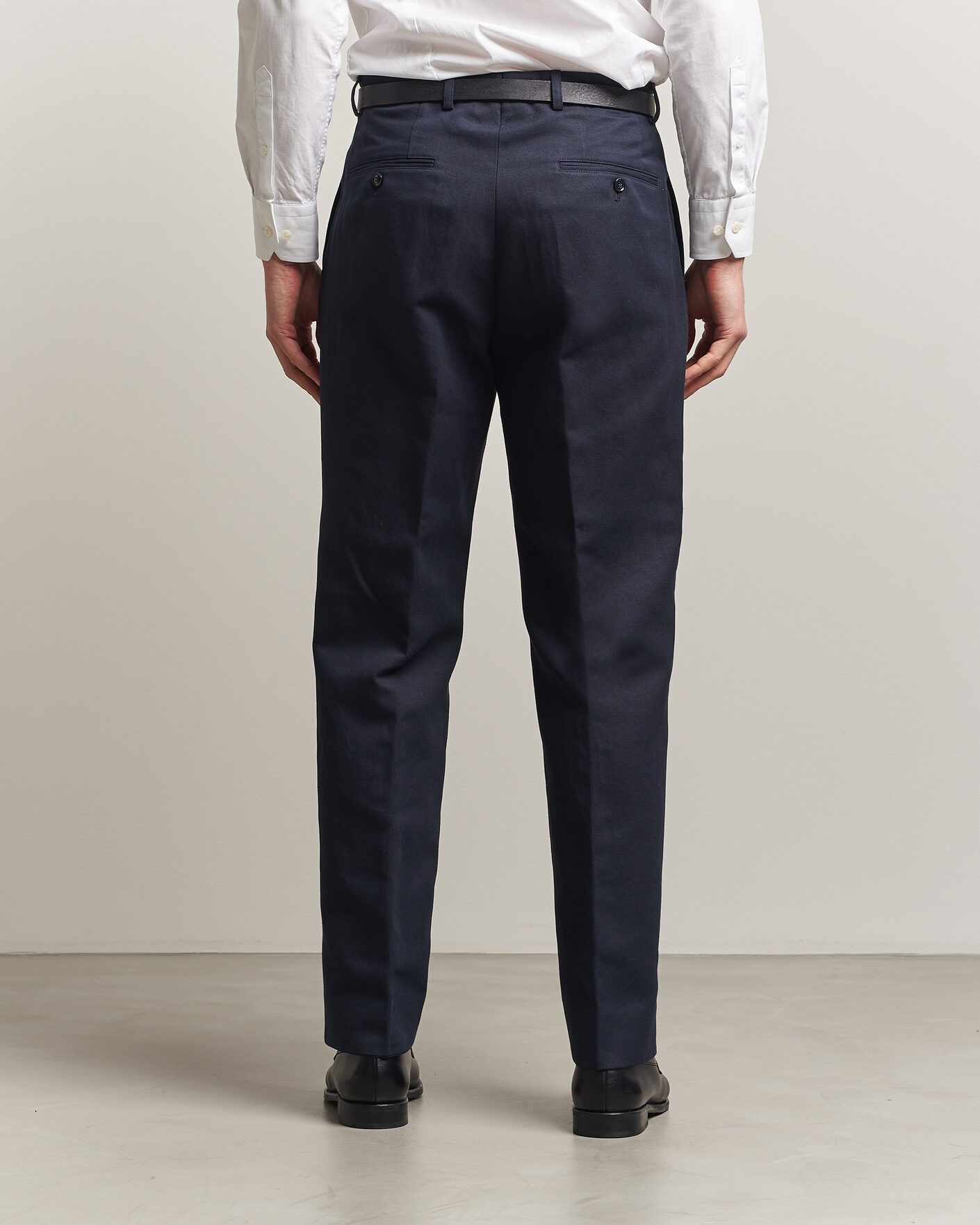 Heren | Broeken | Oscar Jacobson | Del Cotton/Linen Trousers Navy