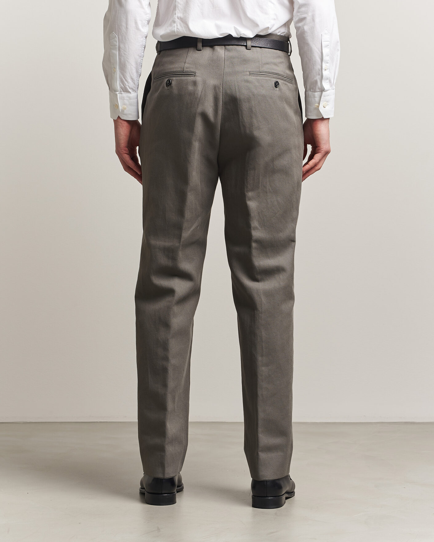 Heren | Broeken | Oscar Jacobson | Del Cotton/Linen Trousers Olive