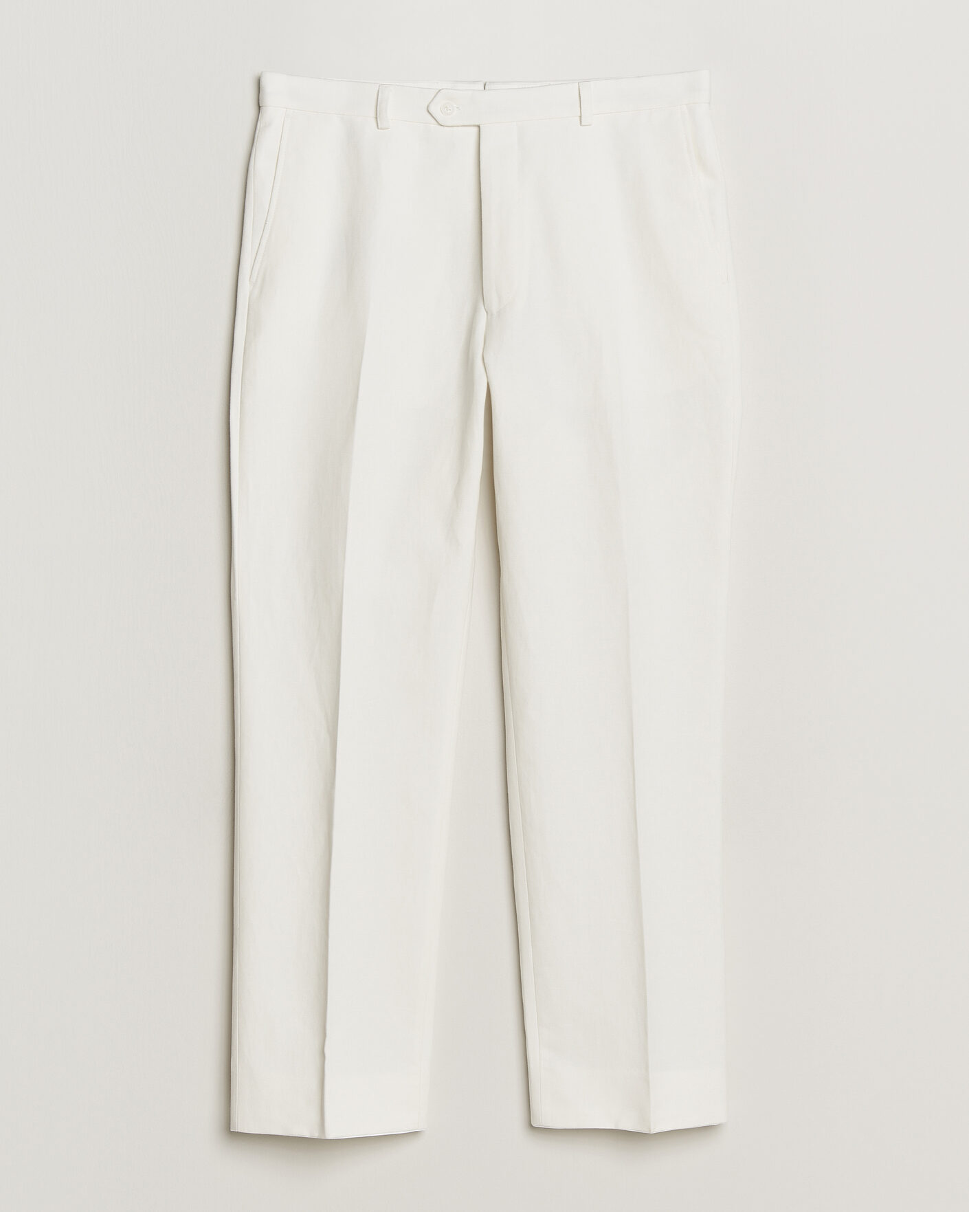 Heren | Broeken | Oscar Jacobson | Del Cotton/Linen Trousers White