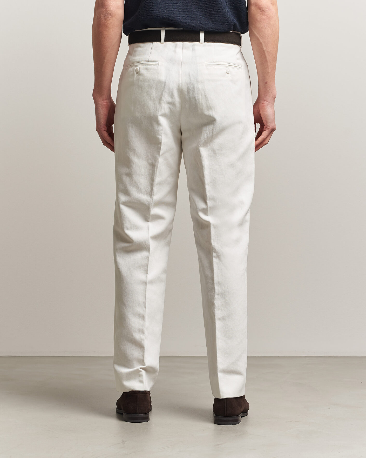 Heren | Broeken | Oscar Jacobson | Del Cotton/Linen Trousers White