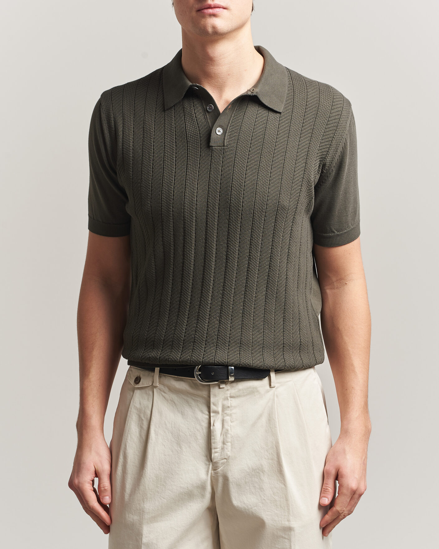 Heren | Polo's | Oscar Jacobson | Barto Structured Cotton Polo Green