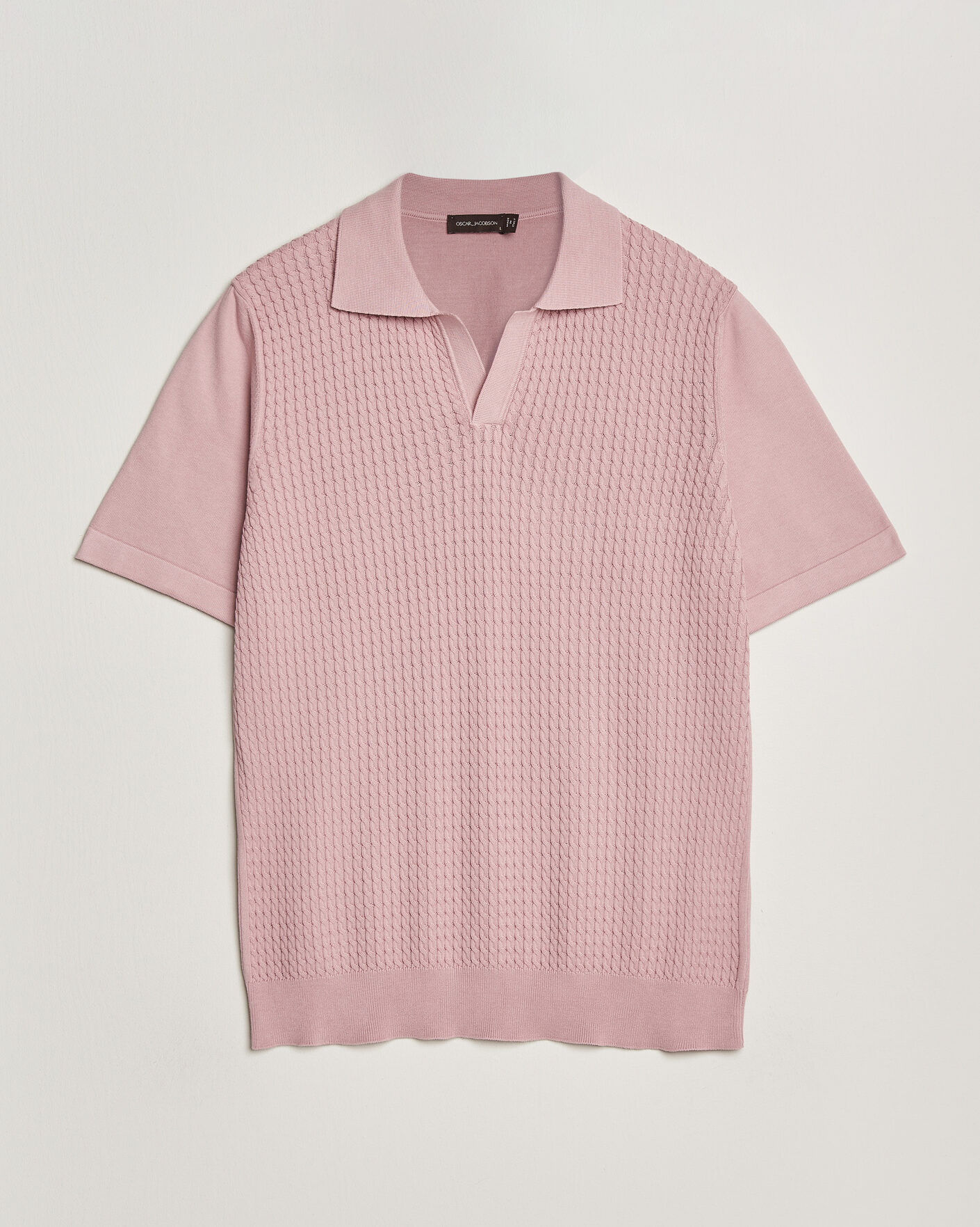 Heren | Polo's | Oscar Jacobson | Alf Structured Cotton Polo Pink