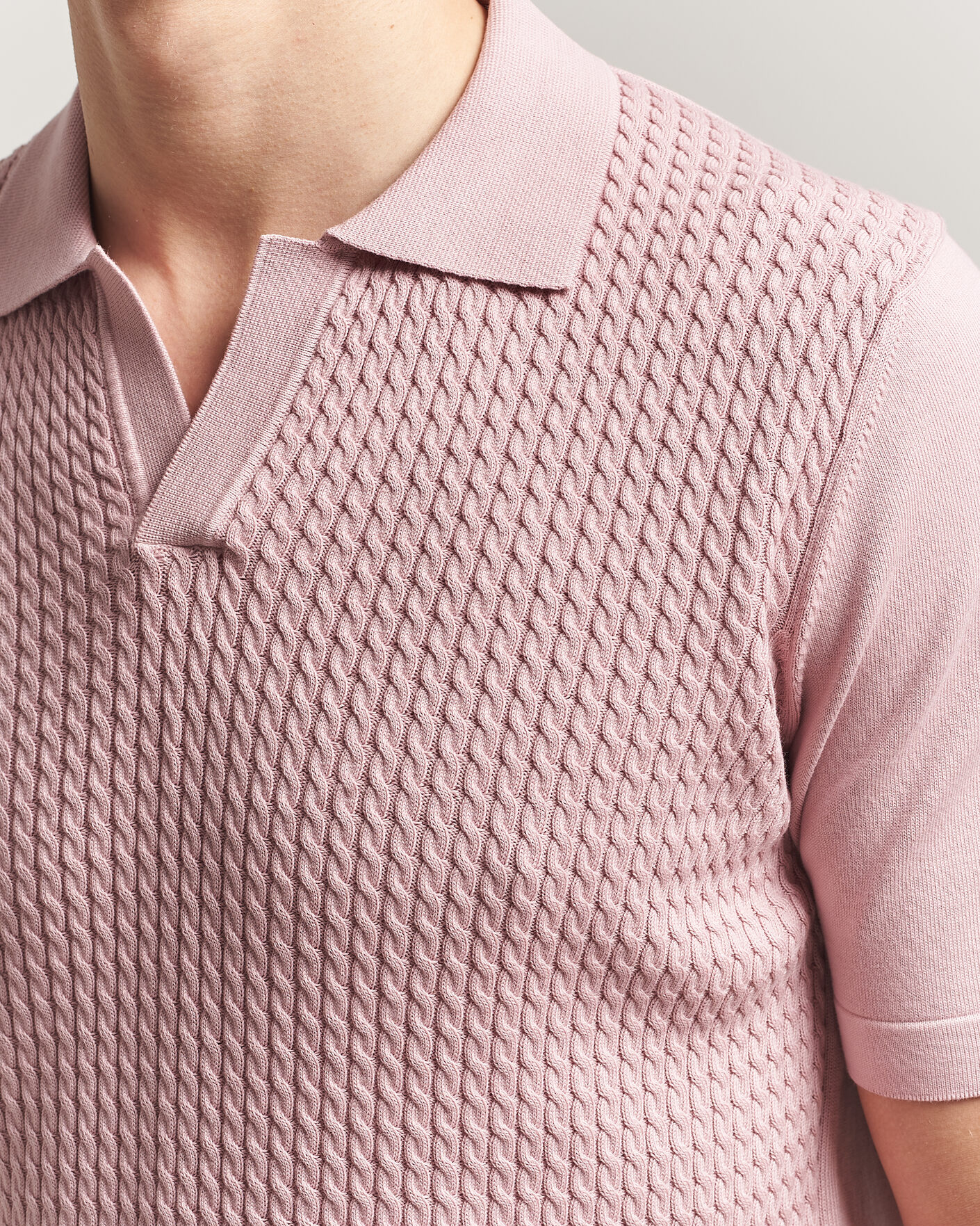 Heren | Polo's | Oscar Jacobson | Alf Structured Cotton Polo Pink