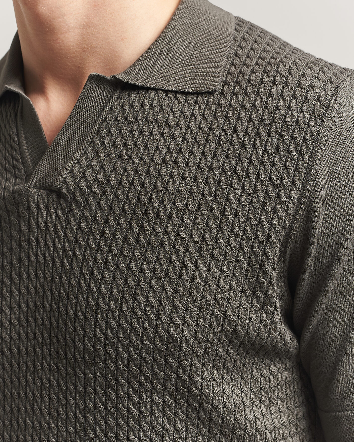 Heren | Polo's | Oscar Jacobson | Alf Structured Cotton Polo Green