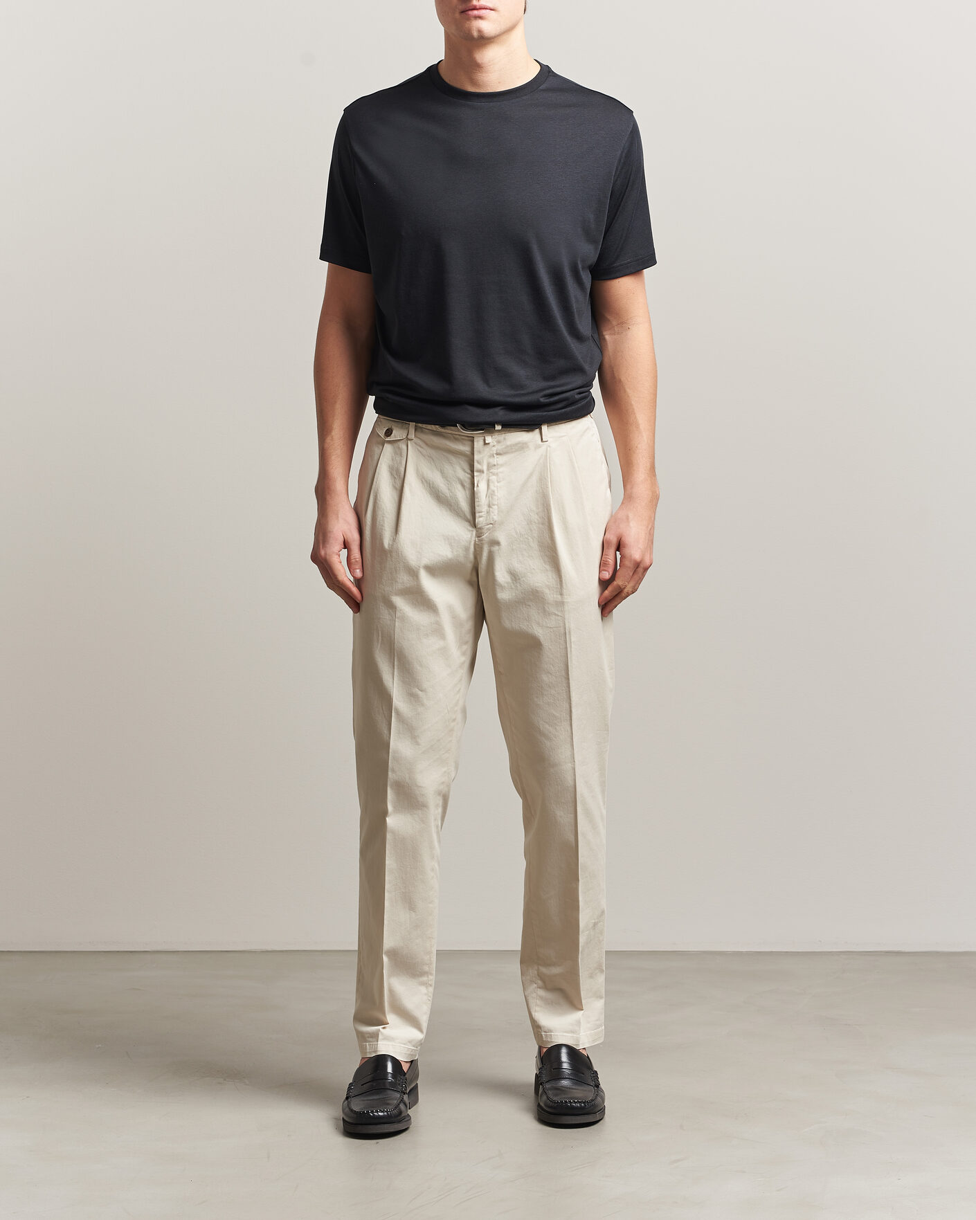 Heren | T-shirts | Oscar Jacobson | Kim Lyocel/Cotton T-Shirt Black