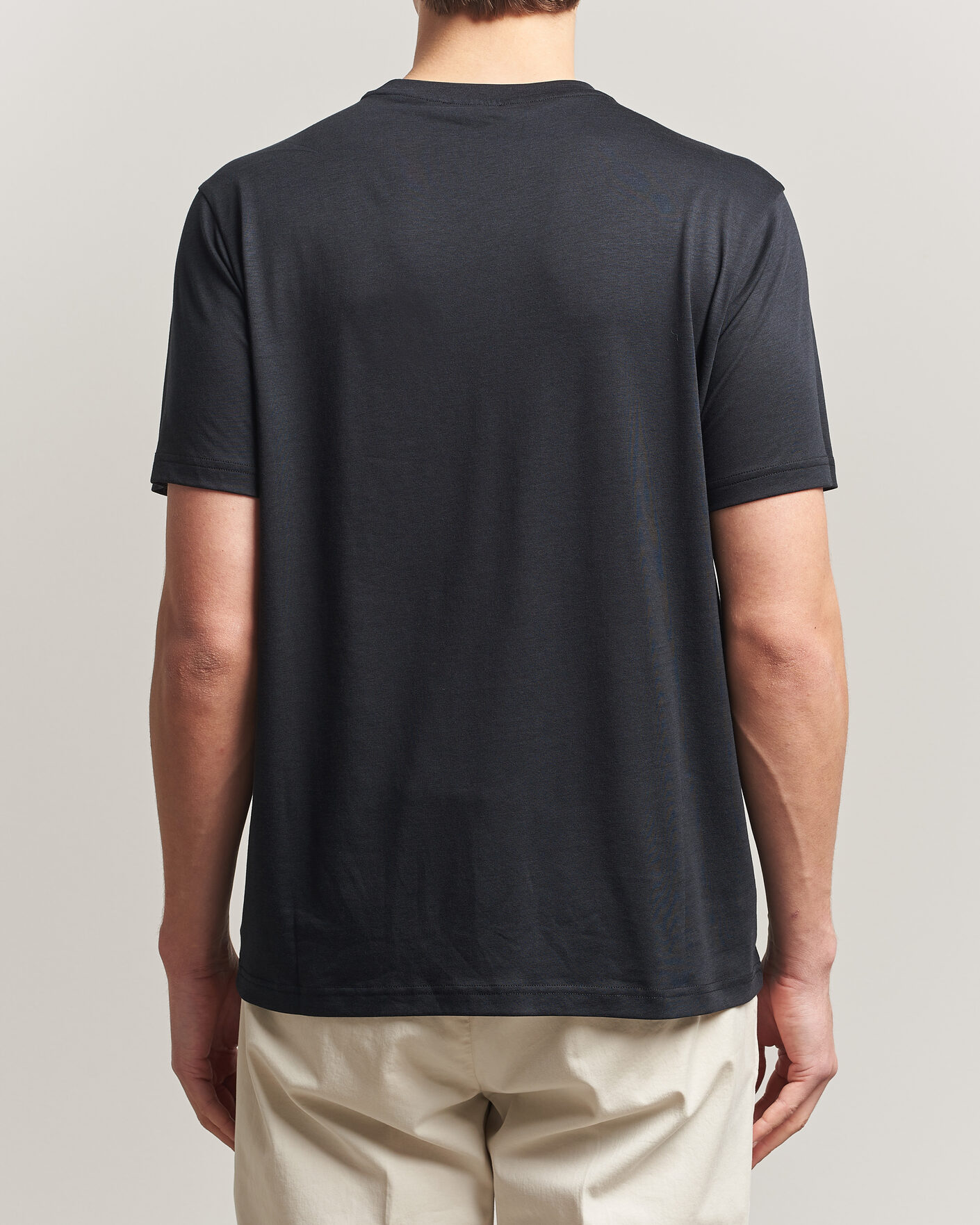 Heren | T-shirts | Oscar Jacobson | Kim Lyocel/Cotton T-Shirt Black