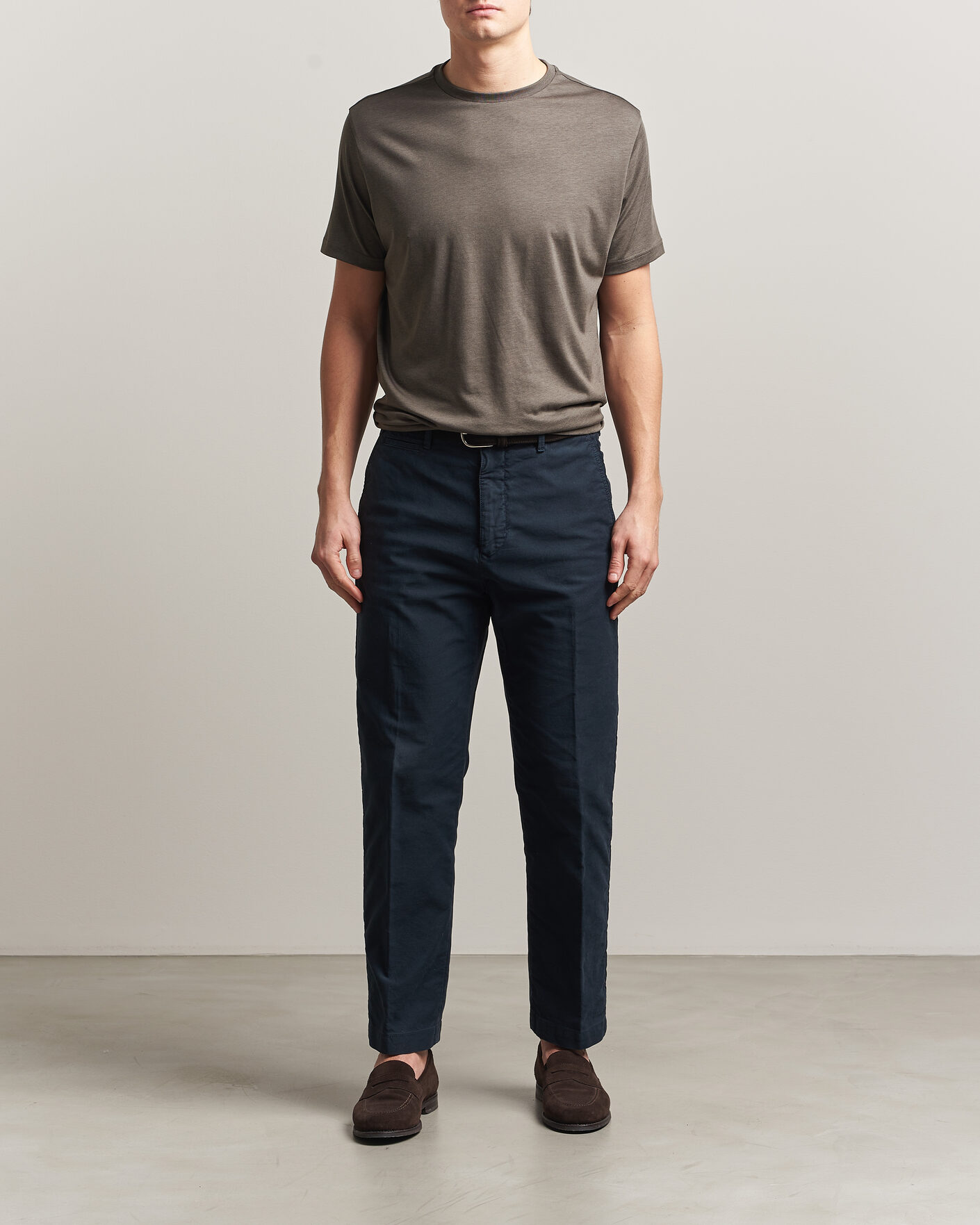 Heren | T-shirts | Oscar Jacobson | Kim Lyocel/Cotton T-Shirt Green