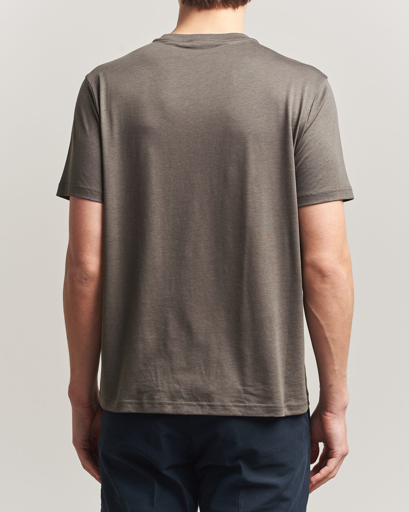 Heren | T-shirts | Oscar Jacobson | Kim Lyocel/Cotton T-Shirt Green