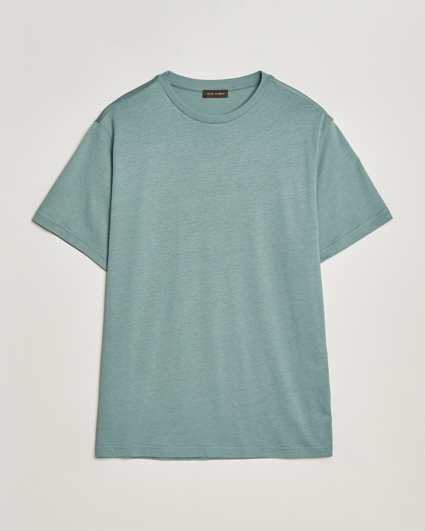 Heren | T-shirts | Oscar Jacobson | Kim Lyocel/Cotton T-Shirt Soft Green