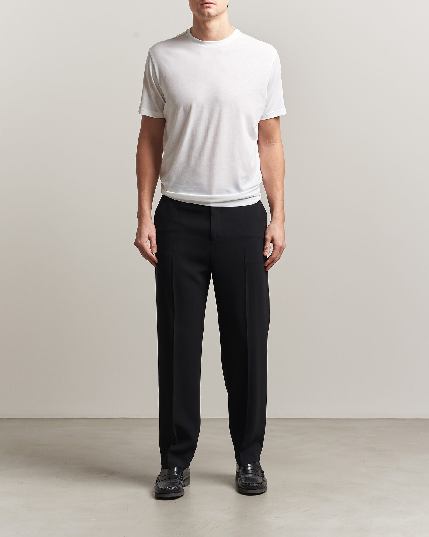 Heren | T-shirts | Oscar Jacobson | Kim Lyocel/Cotton T-Shirt White