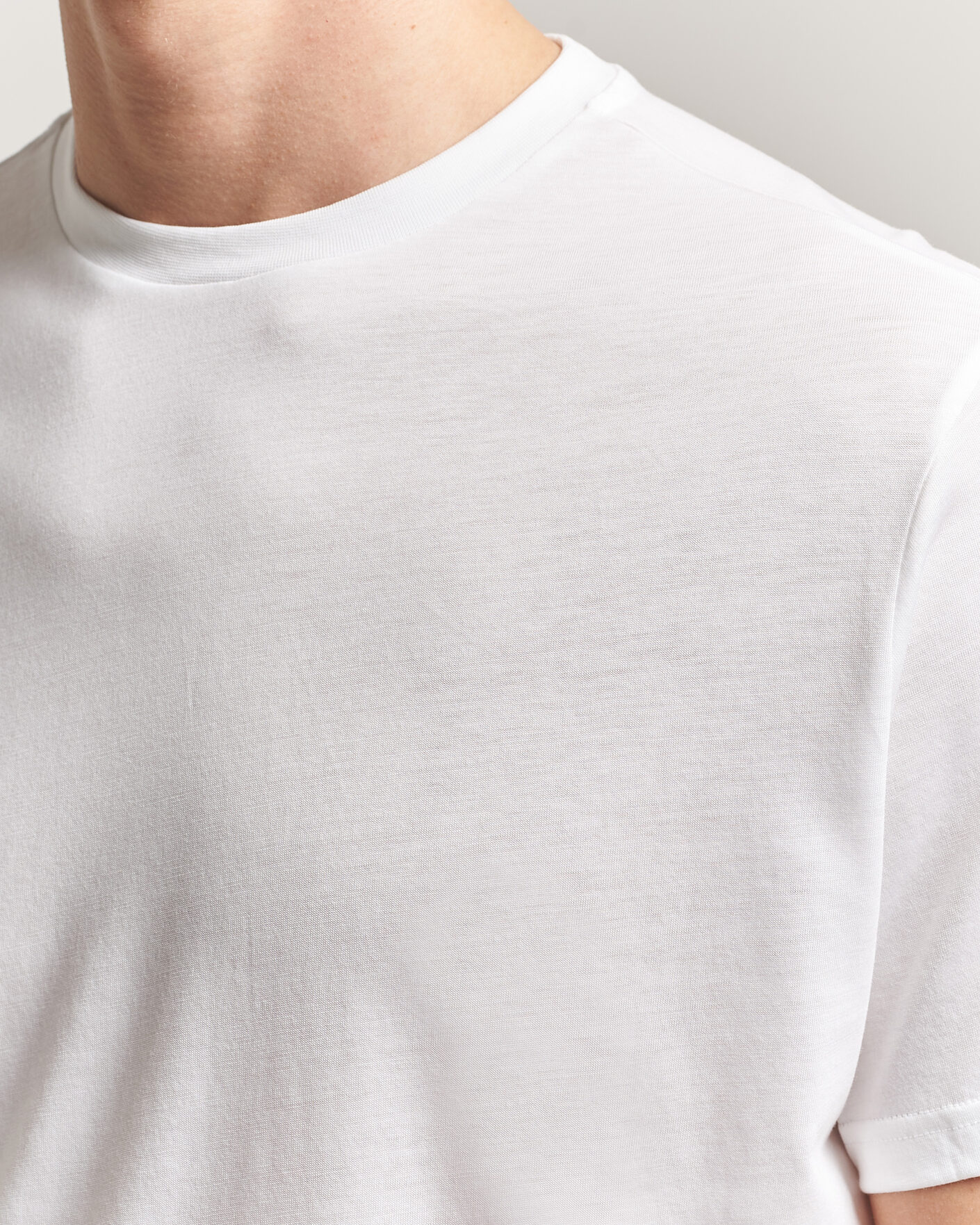 Heren | T-shirts | Oscar Jacobson | Kim Lyocel/Cotton T-Shirt White