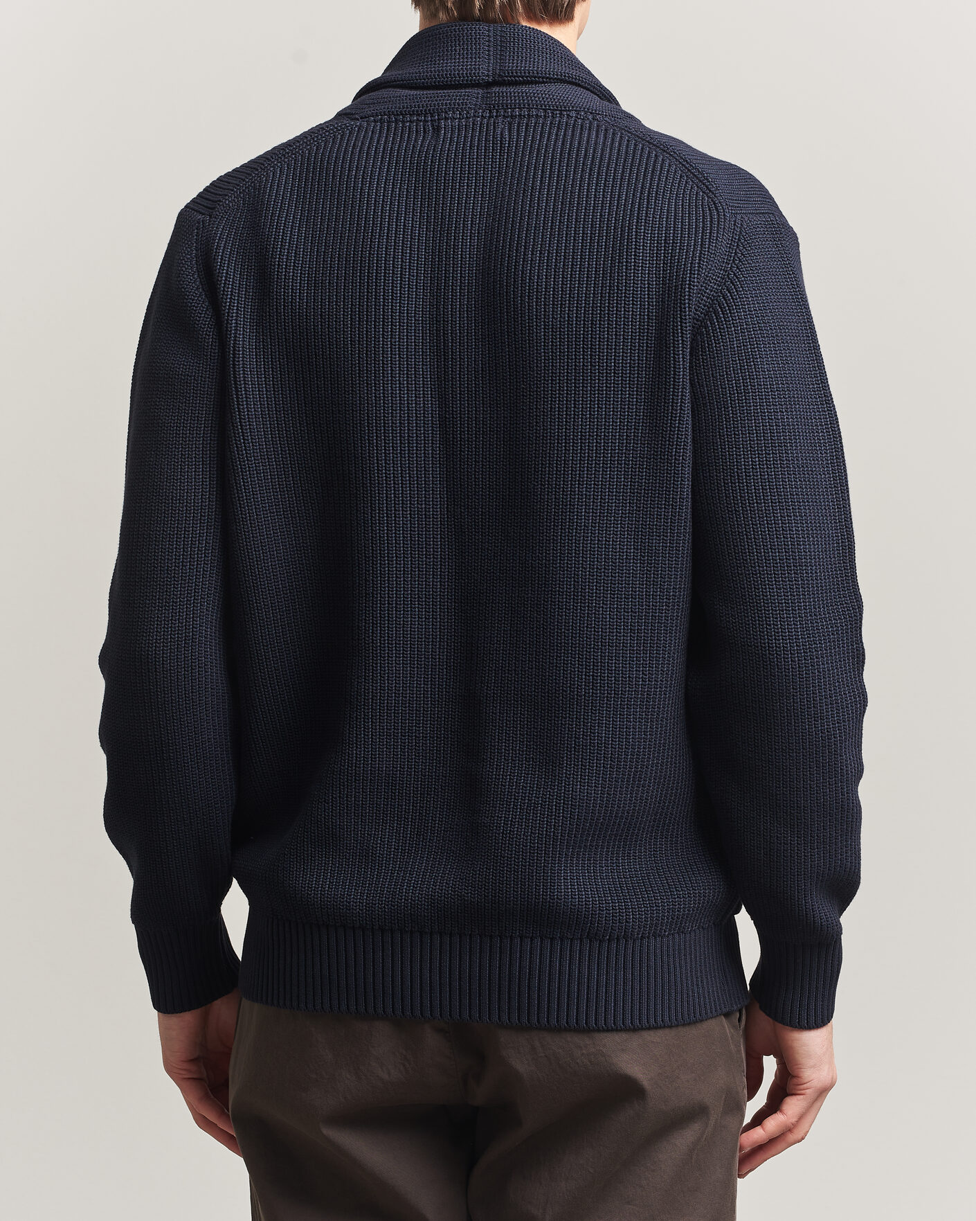 Heren | Truien | Oscar Jacobson | Roland Knitted Cotton Cardigan Navy