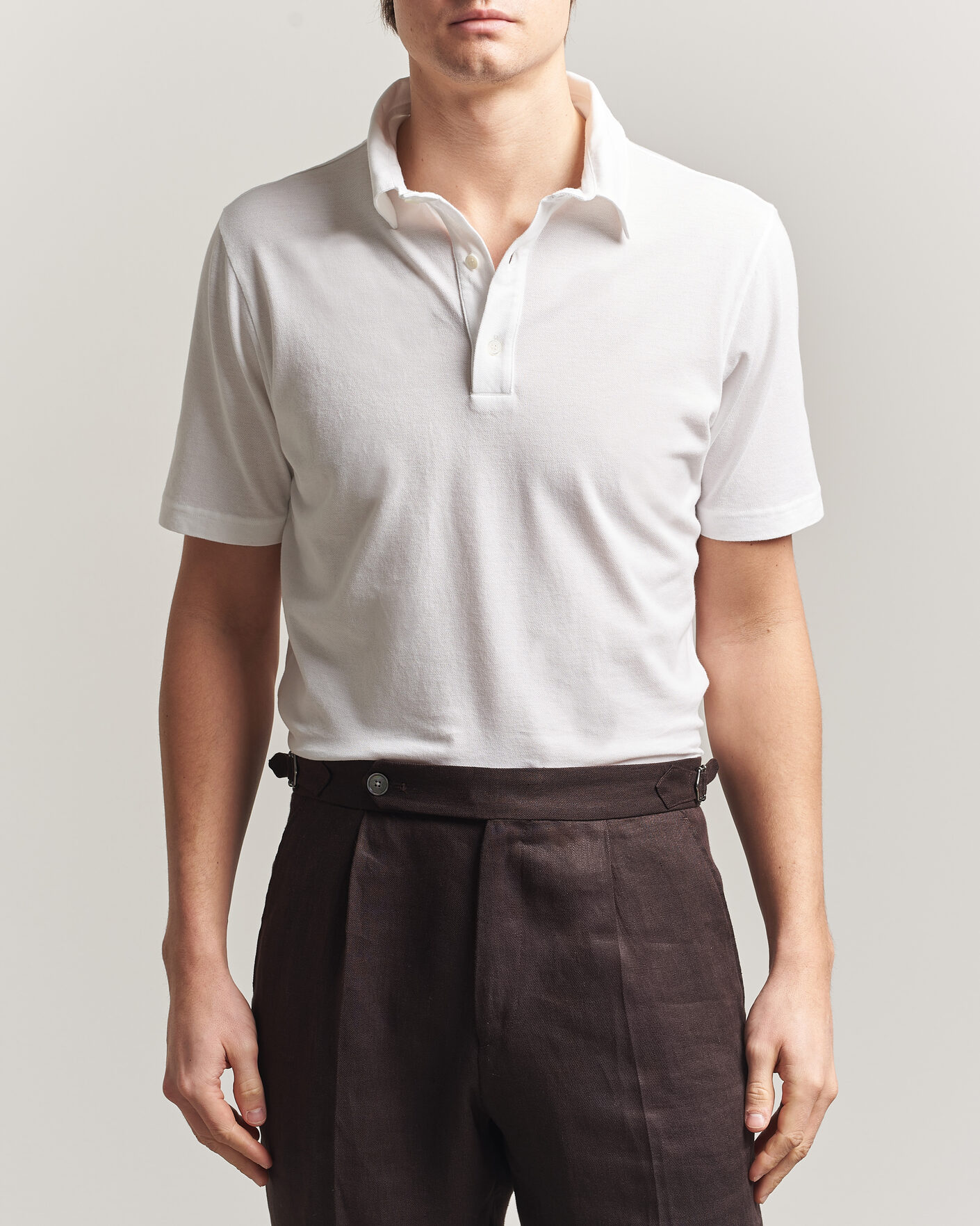 Heren | Polo's | Zanone | Soft Cotton Piquet Polo White