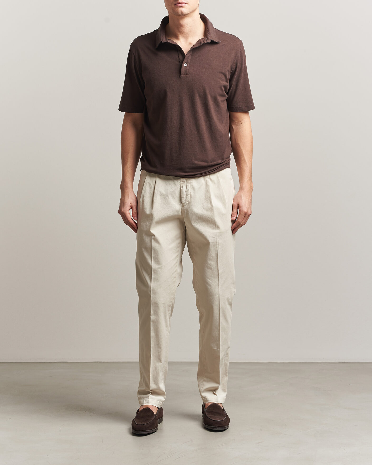 Heren | Polo's | Zanone | Soft Cotton Piquet Polo Chocolate