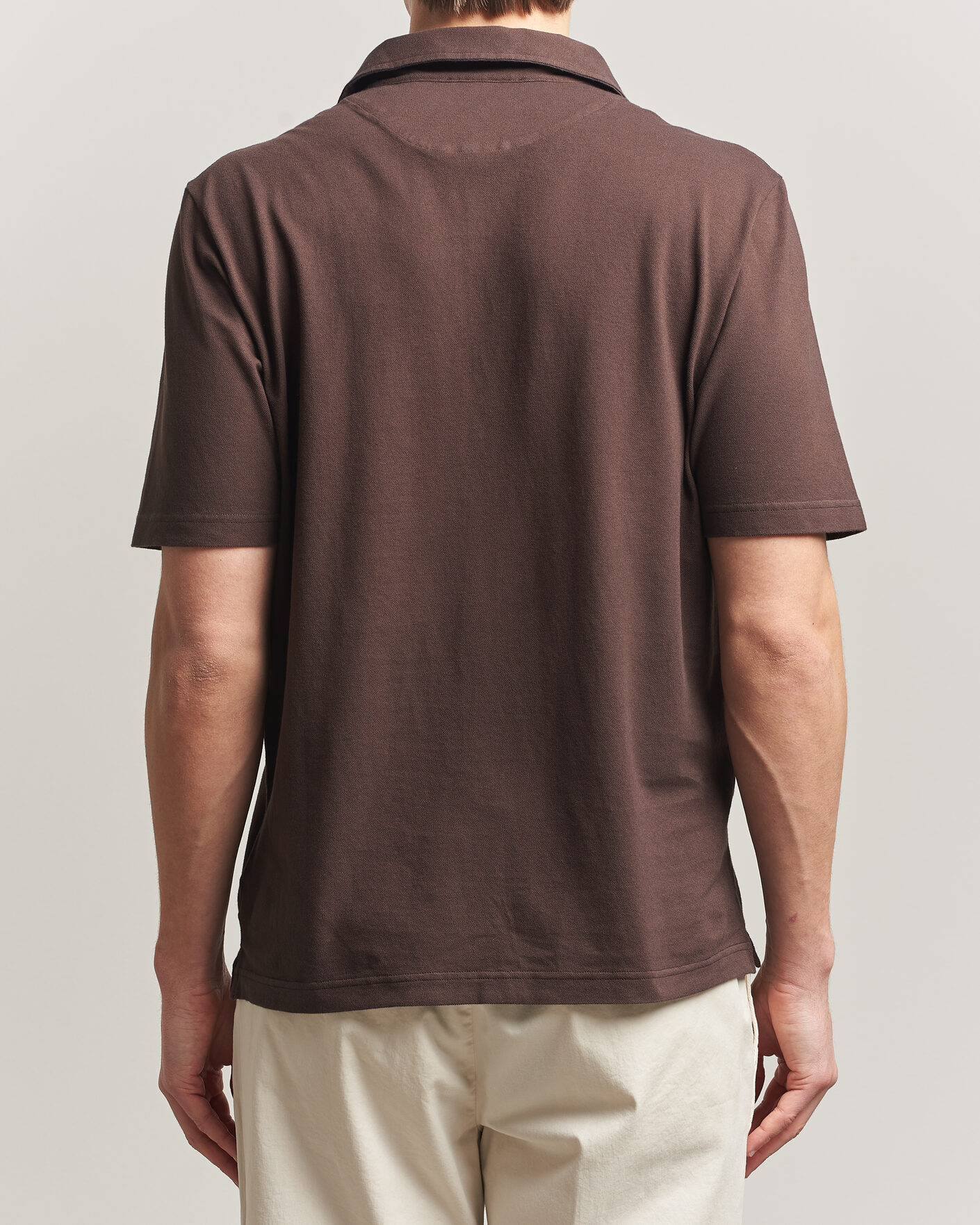 Heren | Polo's | Zanone | Soft Cotton Piquet Polo Chocolate