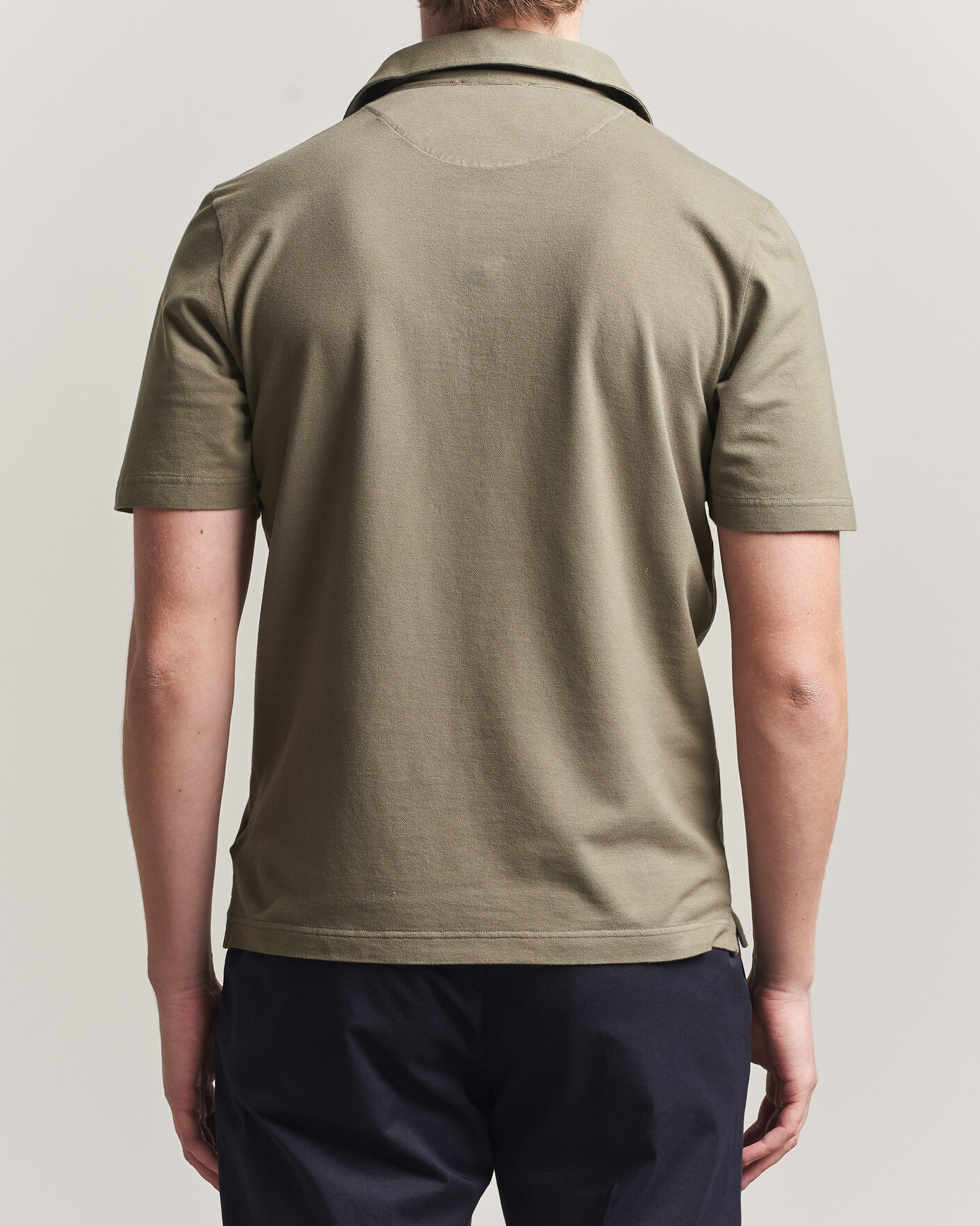 Heren | Polo's | Zanone | Soft Cotton Piquet Polo Taupe