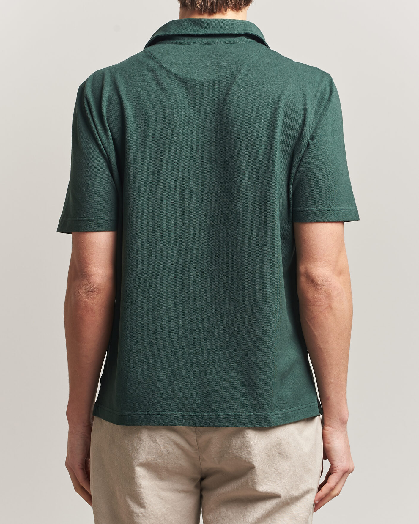 Heren | Polo's | Zanone | Soft Cotton Piquet Polo Dark Green