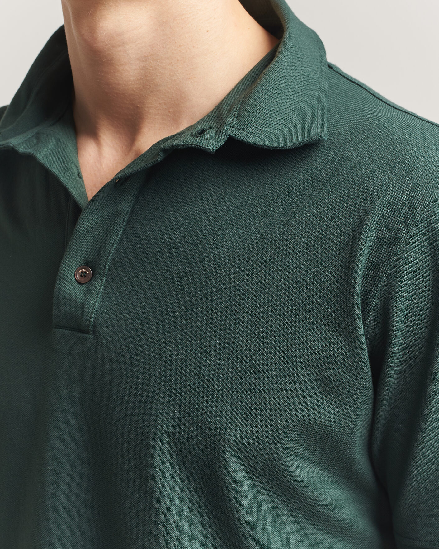 Heren | Polo's | Zanone | Soft Cotton Piquet Polo Dark Green