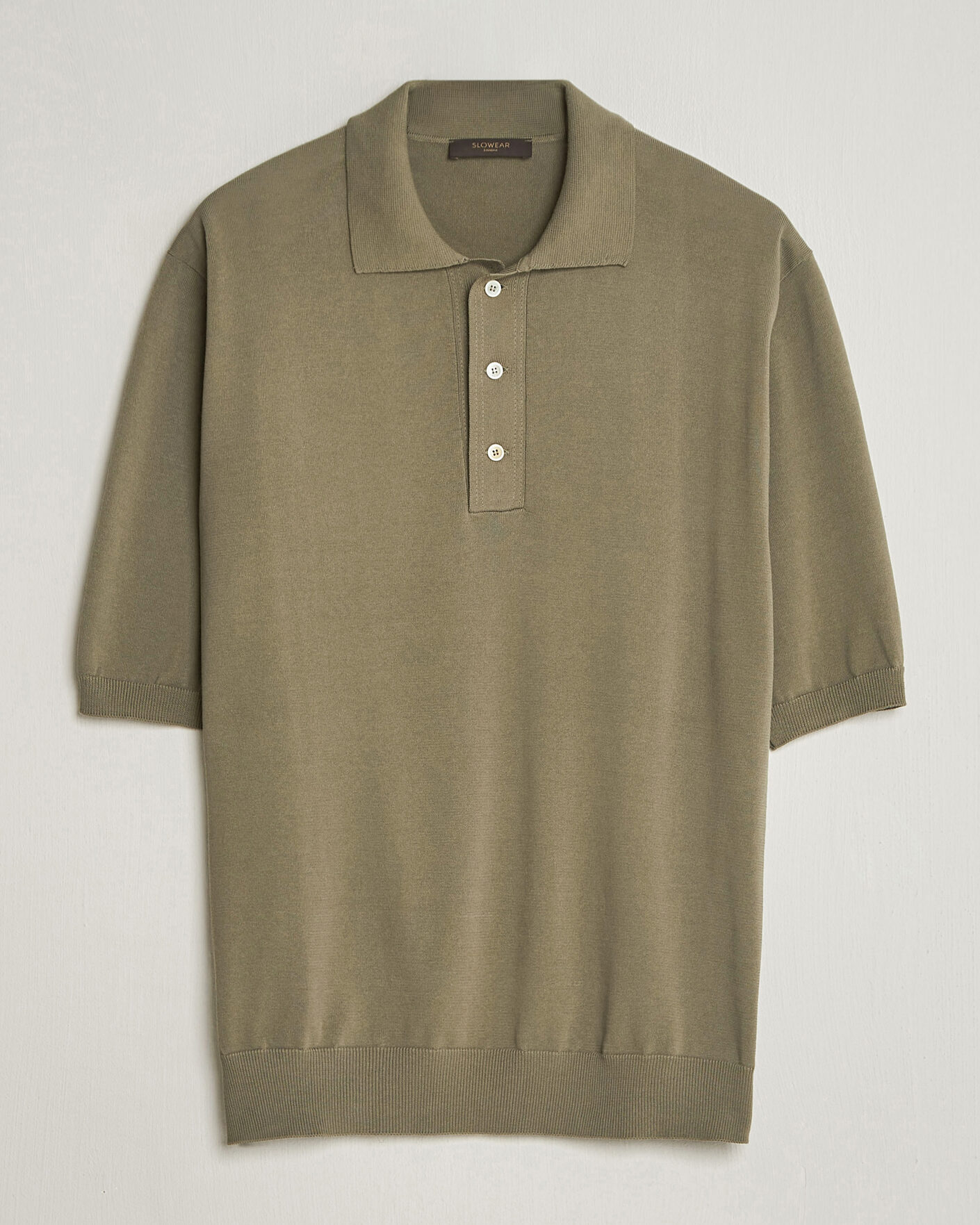 Heren | Polo's | Zanone | Knitted Cotton Polo Olive