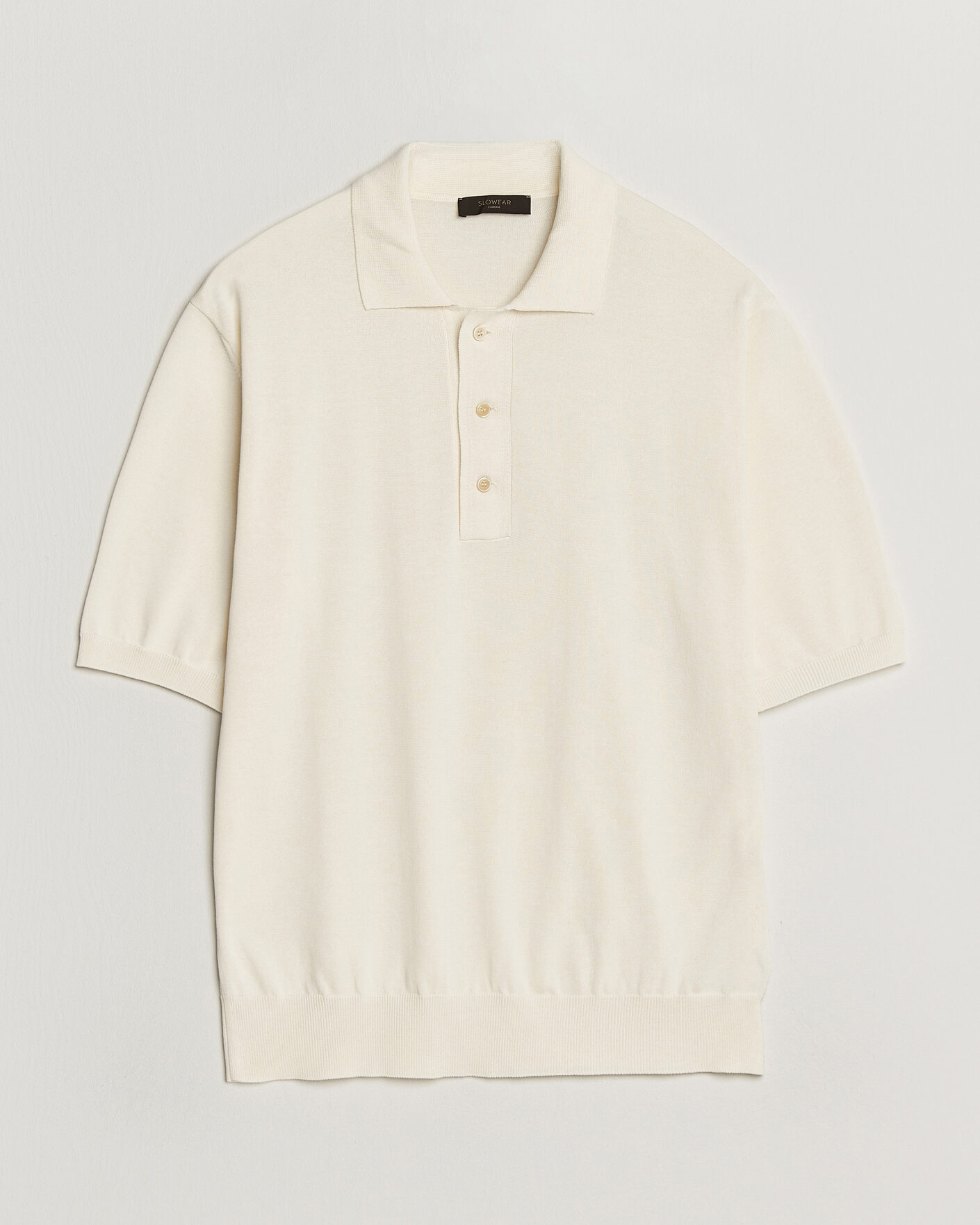 Heren | Polo's | Zanone | Knitted Cotton Polo Off White